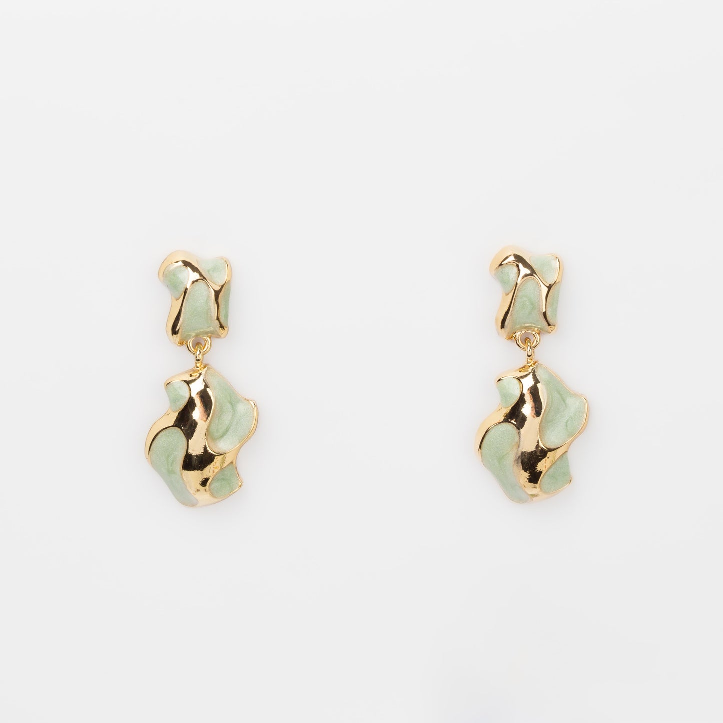 Cercei glossy abstract classy, set 3 - Verde Mist