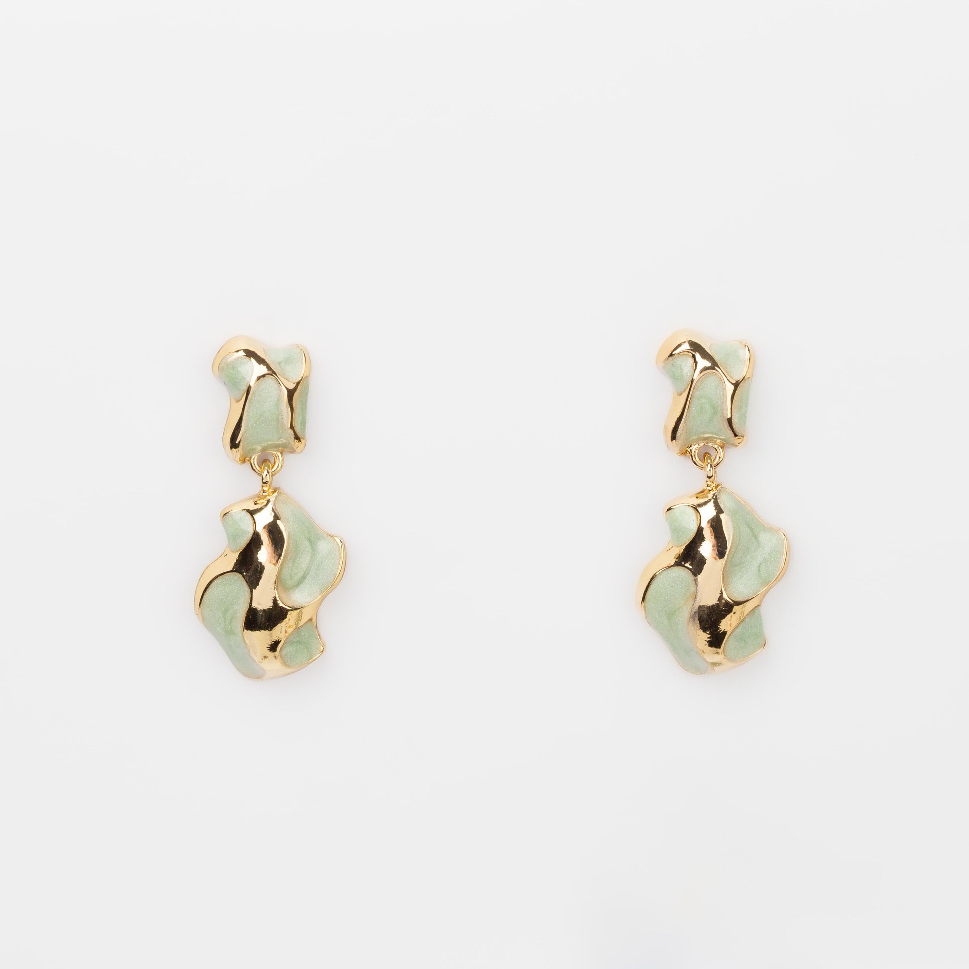 Cercei glossy abstract classy, set 3 - Verde Mist