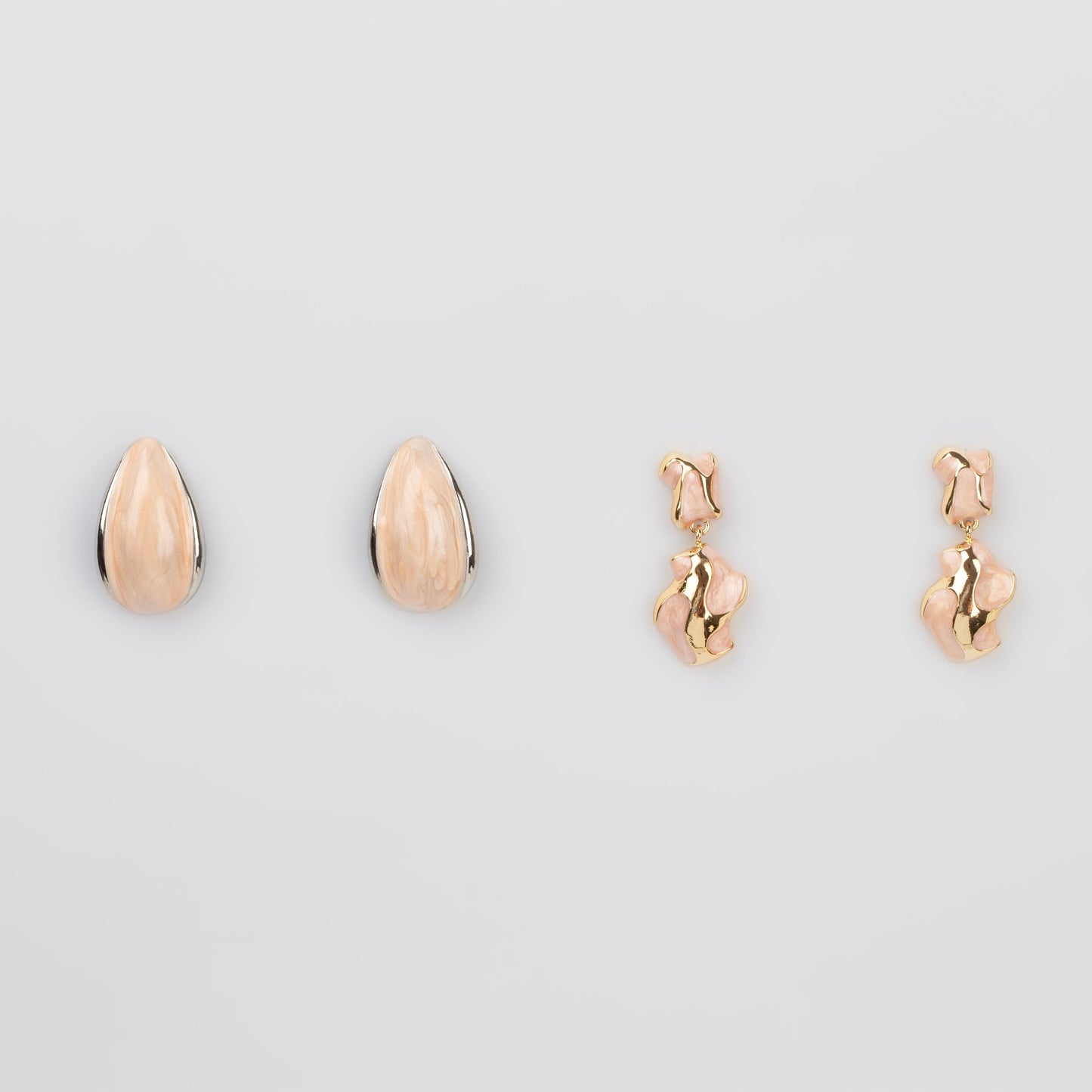Cercei glossy abstract mix, set 2 - Peach