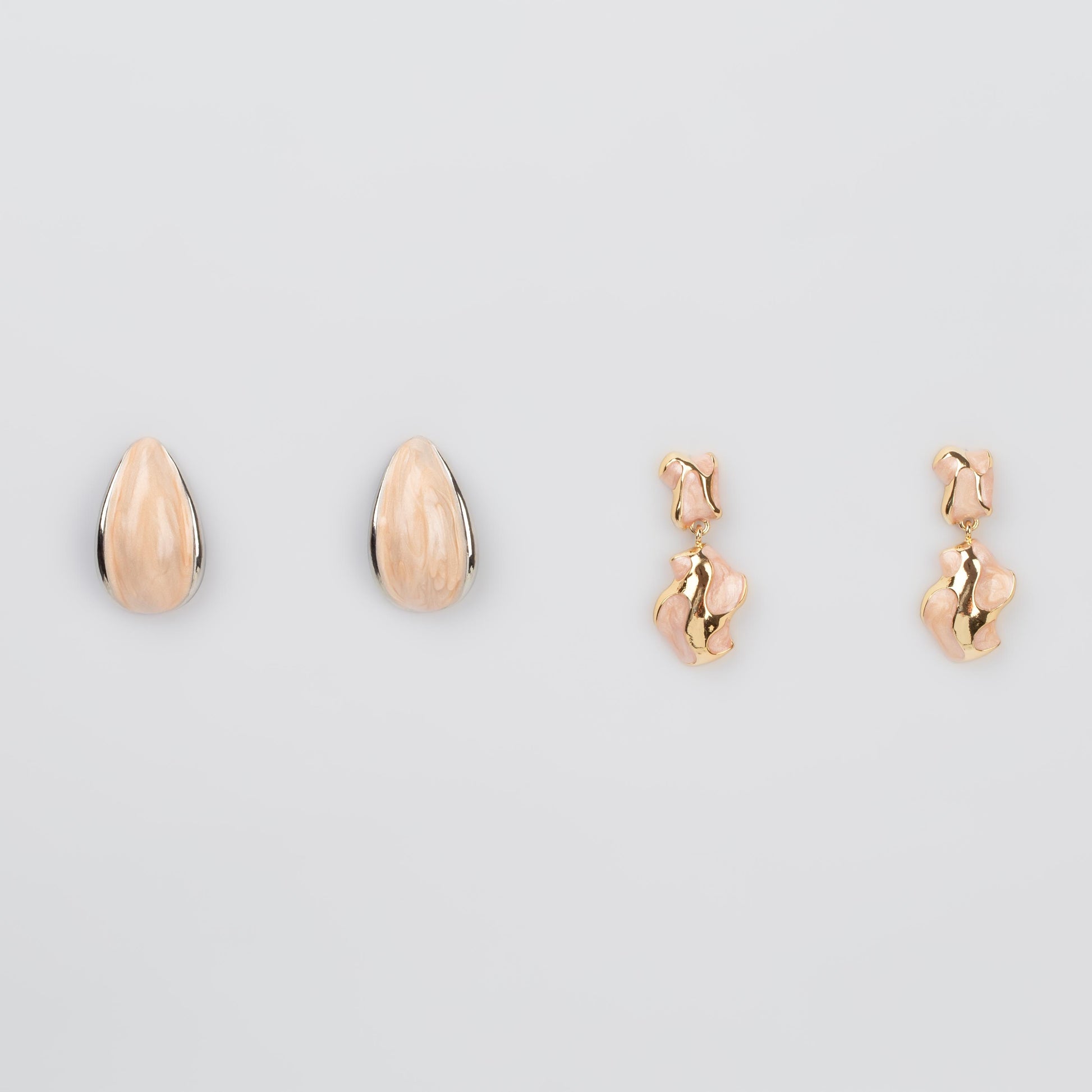 Cercei glossy abstract mix, set 2 - Peach