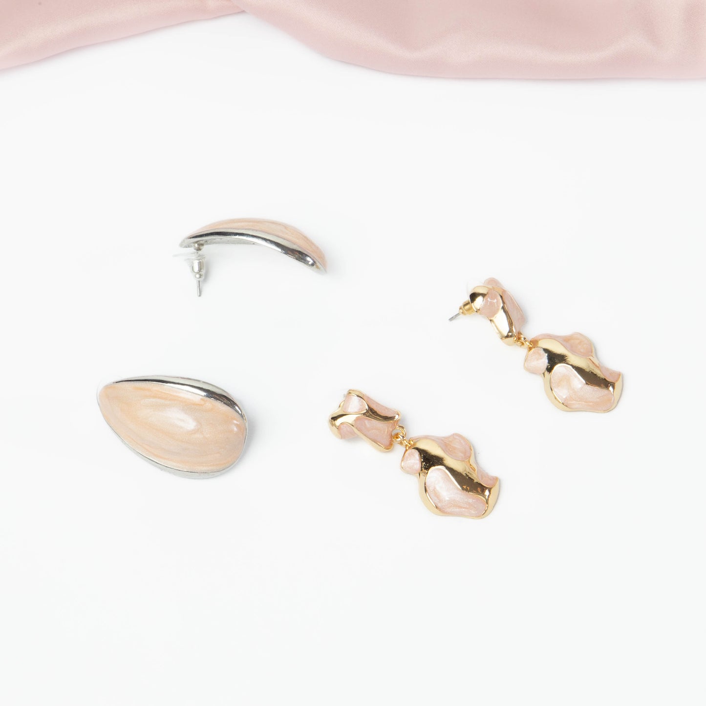 Cercei glossy abstract mix, set 2 - Peach