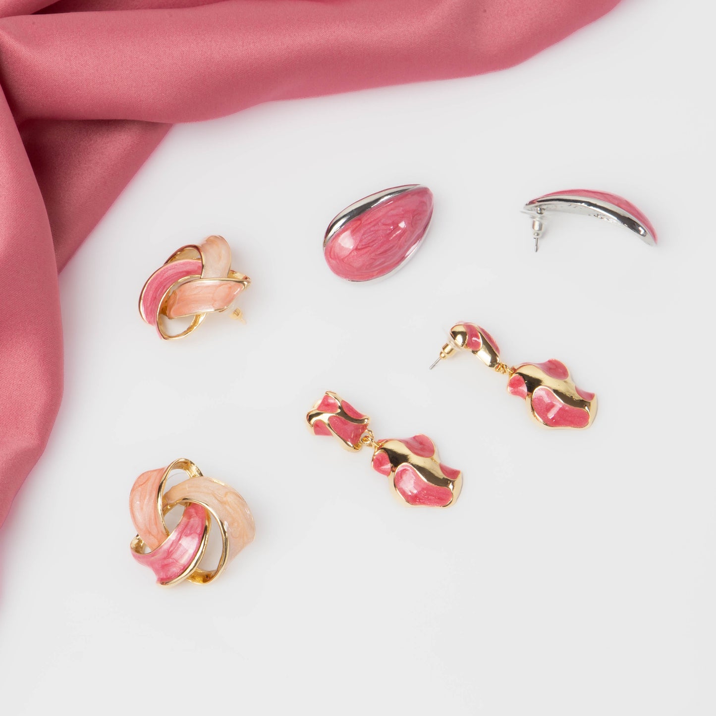 Cercei glossy diva mix, set 3 - Rosso