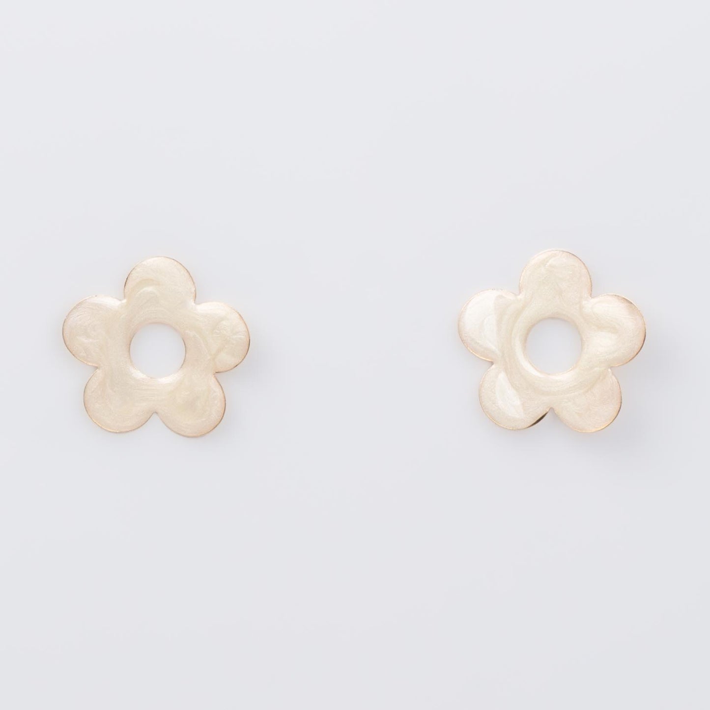 Cercei glossy flori și fluturi, set 3 - Alb Cocos