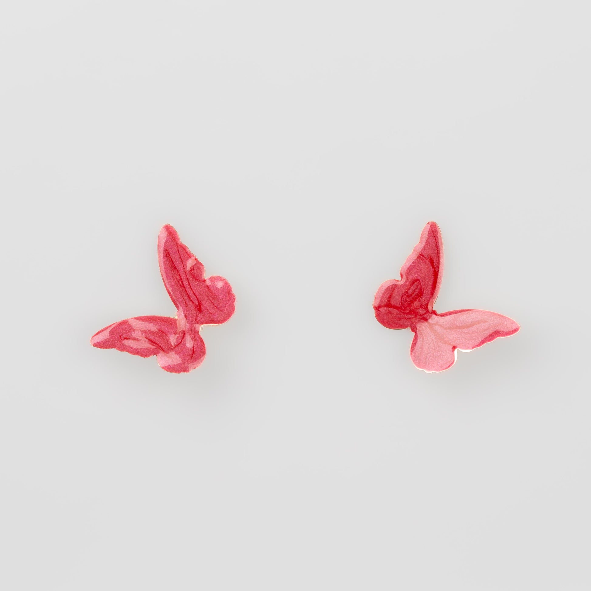 Cercei glossy flori și fluturi, set 3 - Magenta