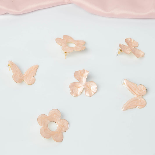 Cercei glossy flori și fluturi, set 3 - Natur