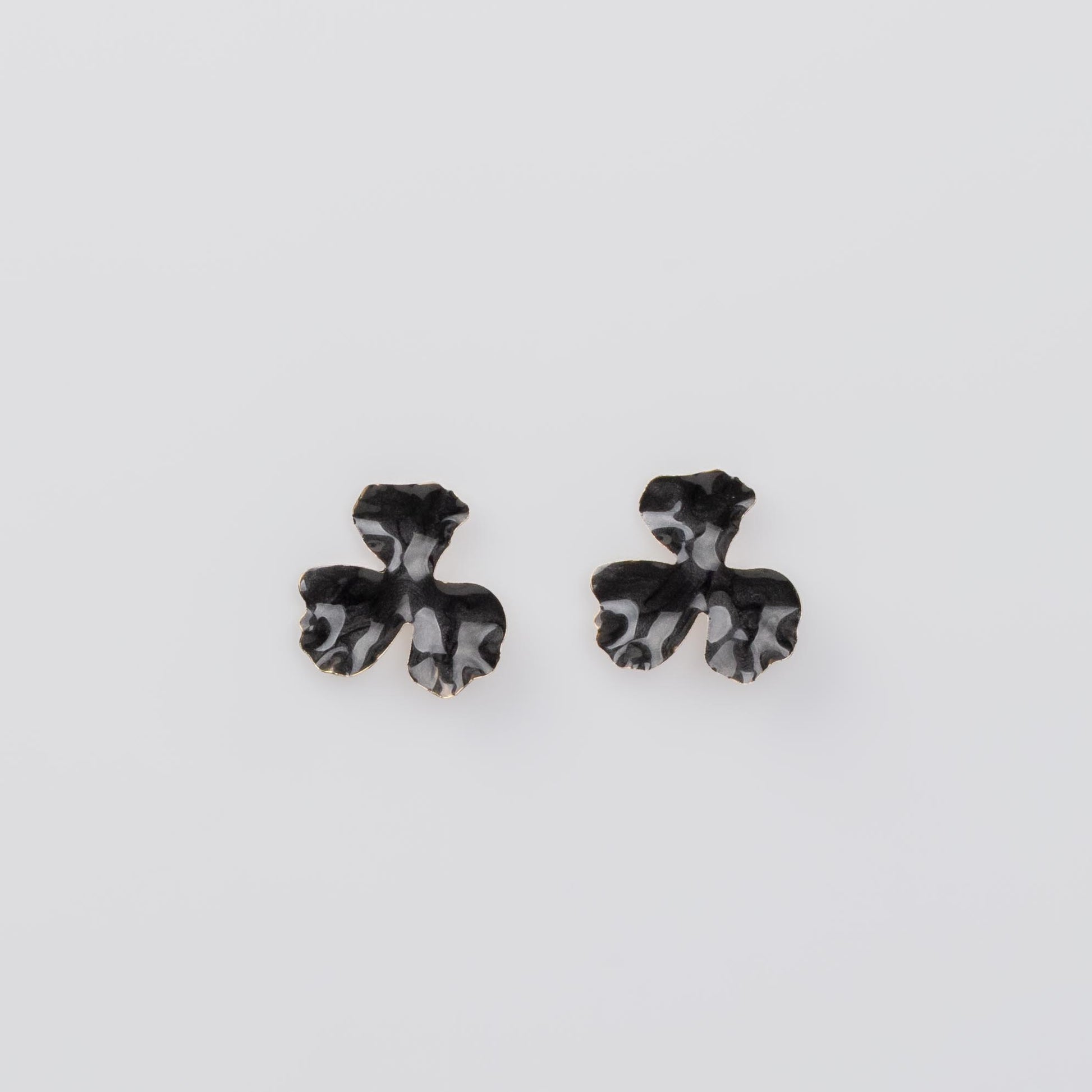 Cercei glossy flori și fluturi, set 3 - Negru