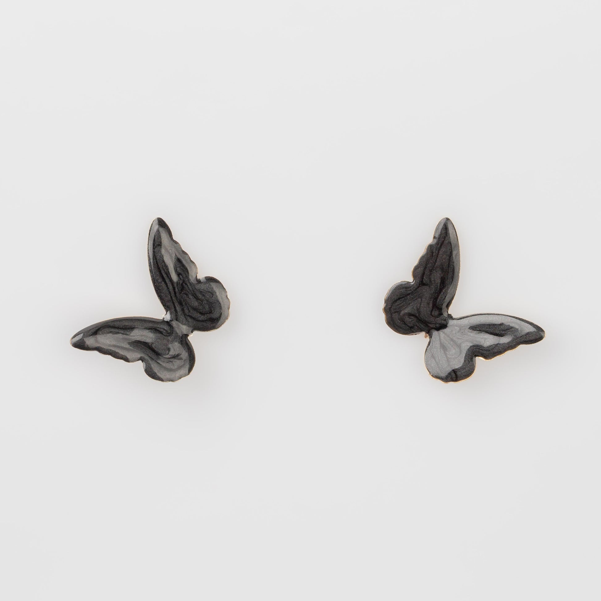 Cercei glossy flori și fluturi, set 3 - Negru