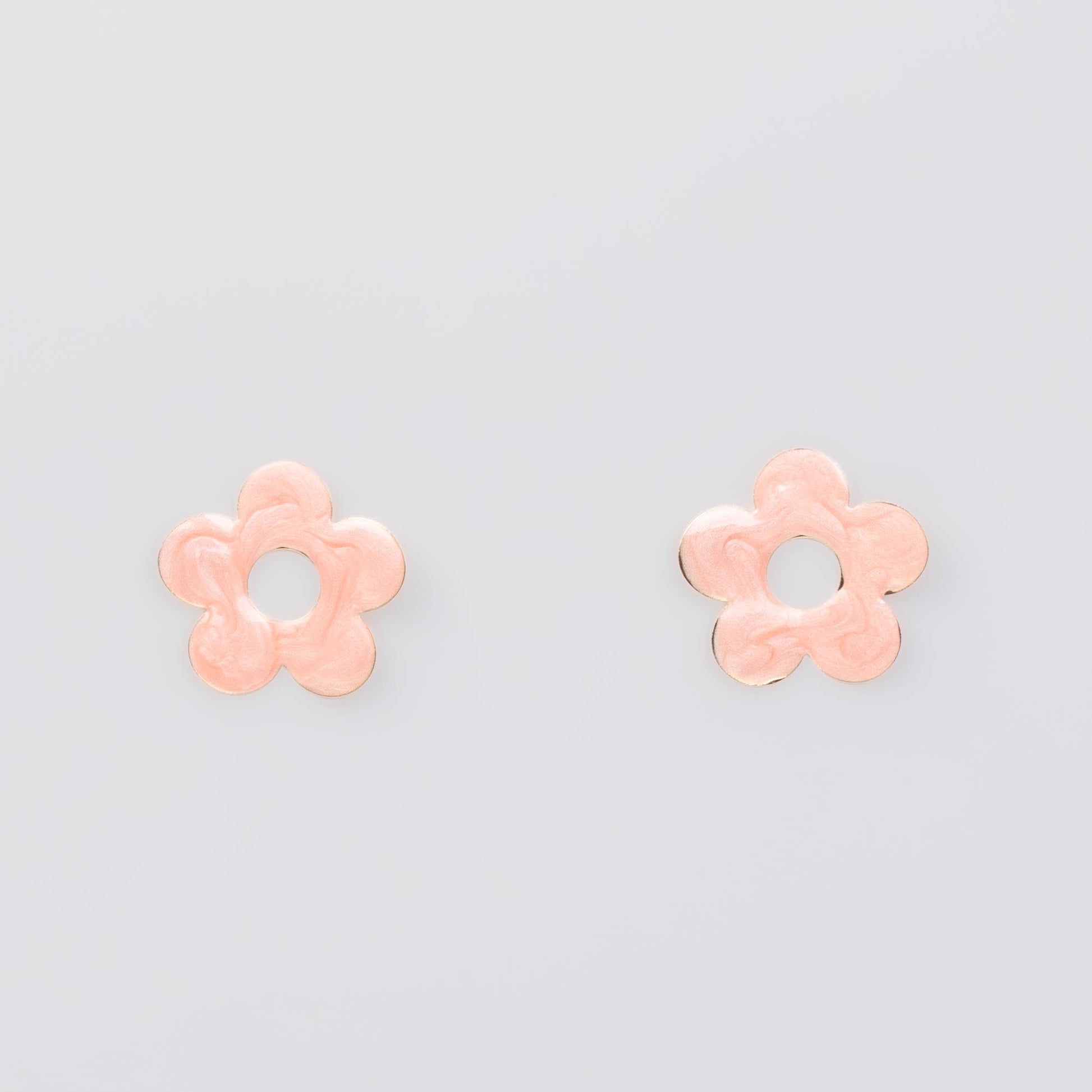 Cercei glossy flori și fluturi, set 3 - Roz Pudrat