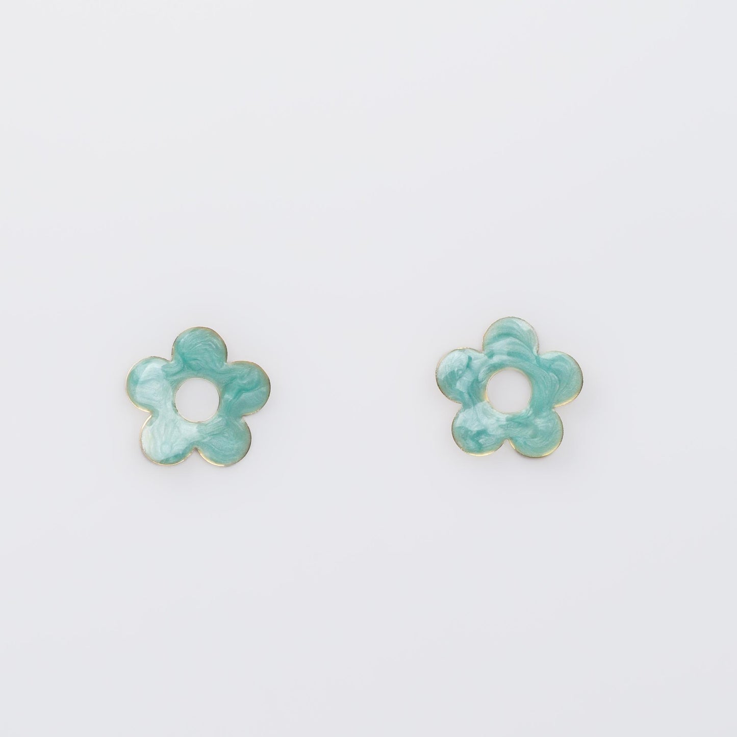 Cercei glossy flori și fluturi, set 3 - Turcoaz