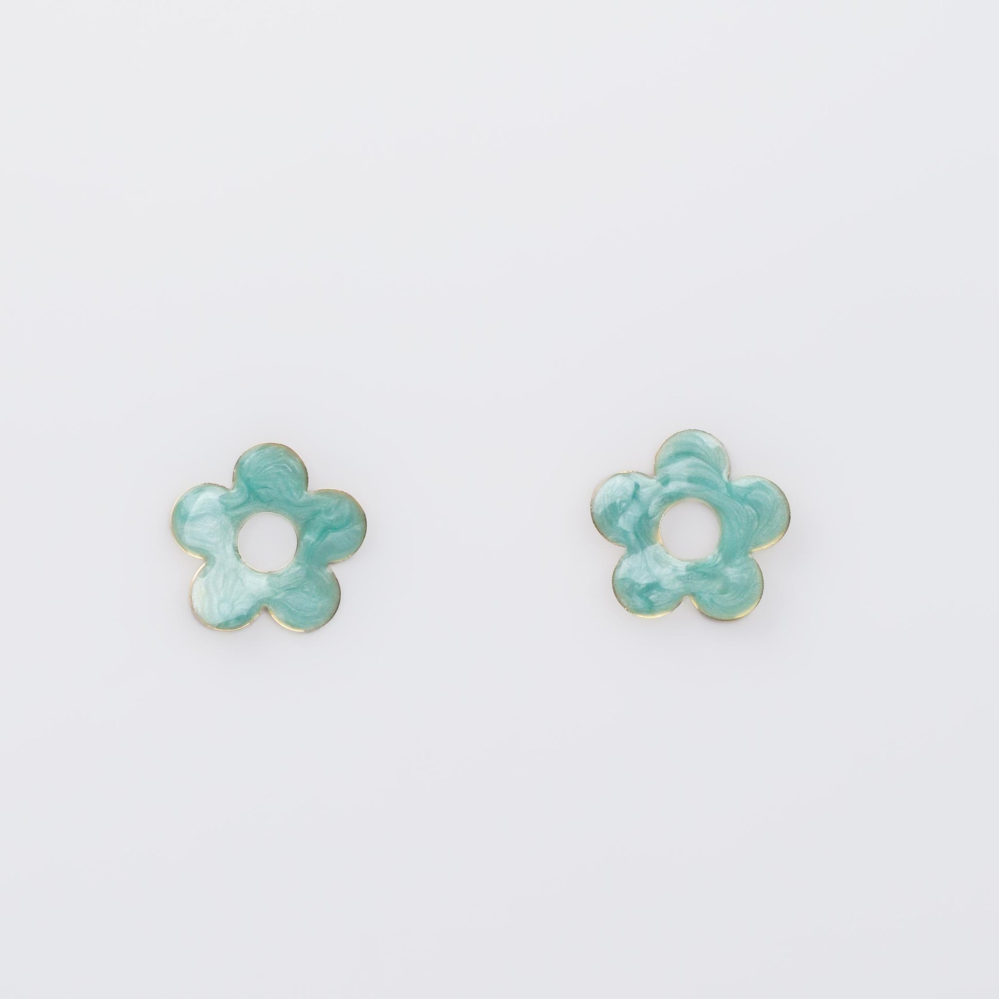 Cercei glossy flori și fluturi, set 3 - Turcoaz