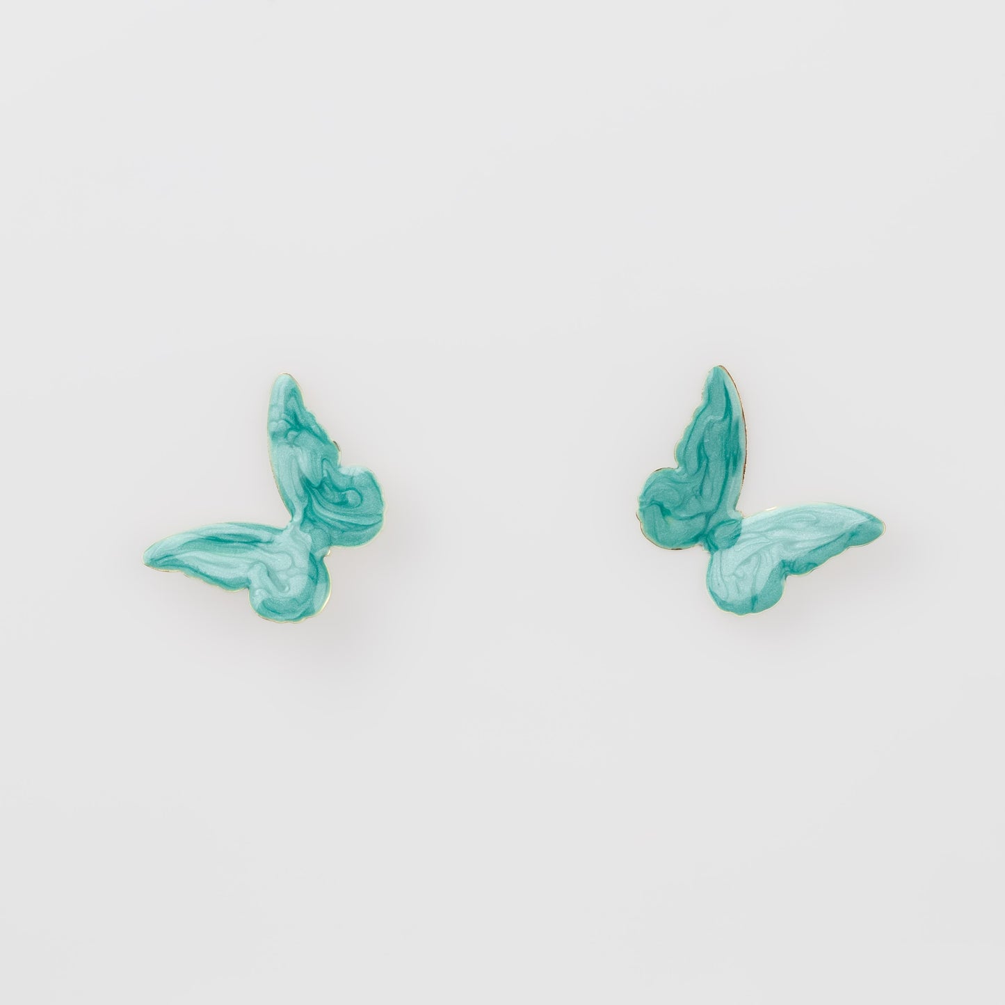 Cercei glossy flori și fluturi, set 3 - Turcoaz