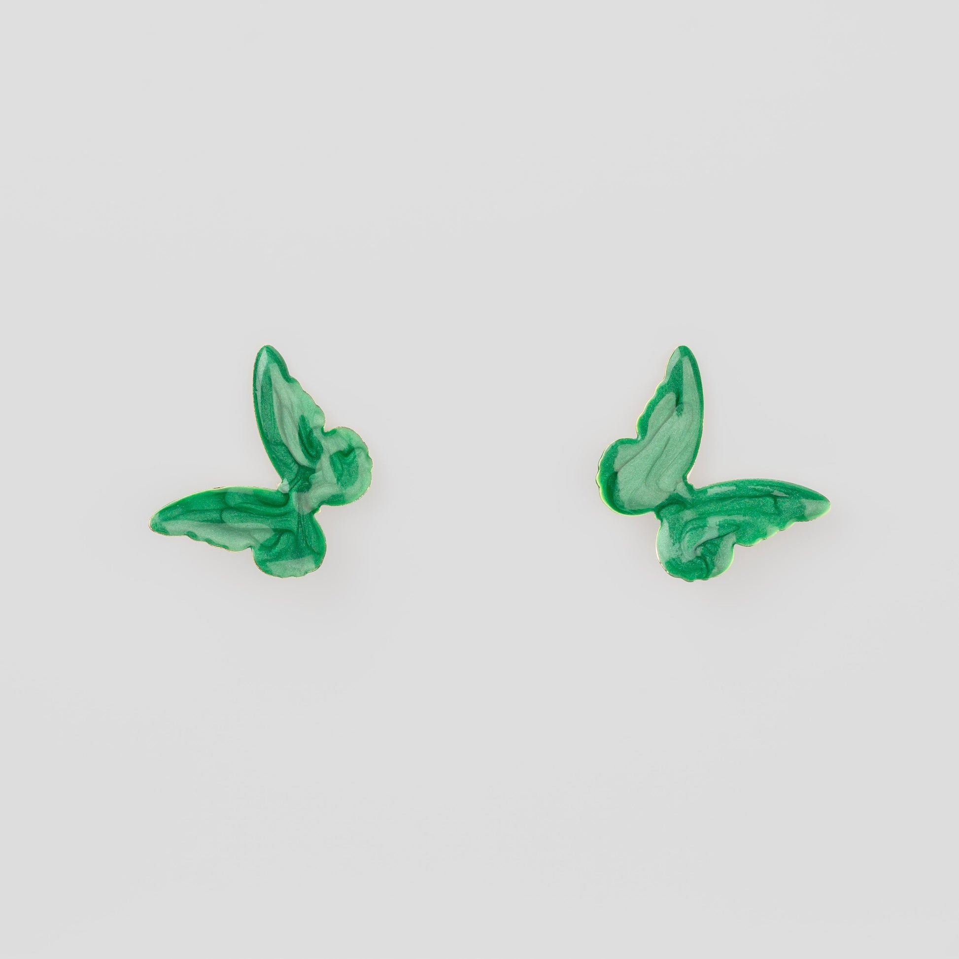 Cercei glossy flori și fluturi, set 3 - Verde