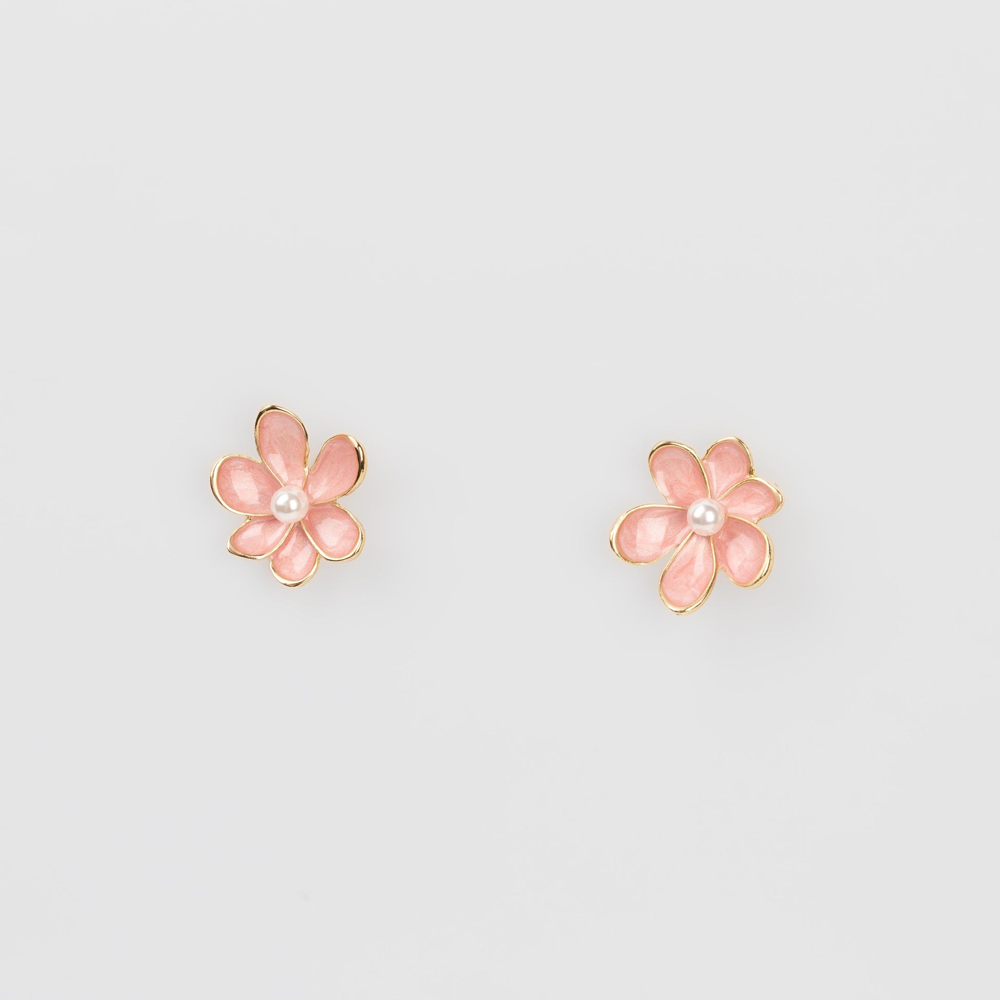 Cercei glossy flori suave cu perle, set 3 - Spring Mix