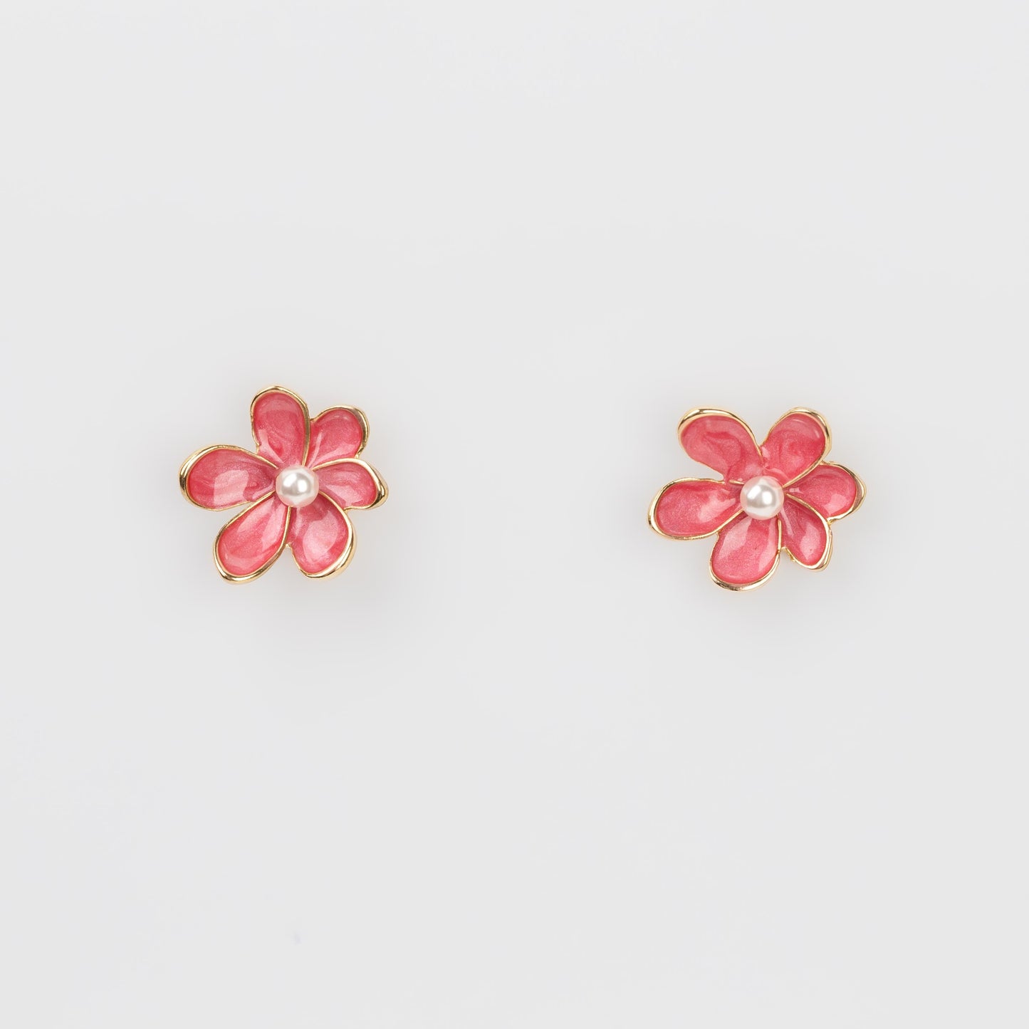 Cercei glossy flori suave cu perle, set 3 - Spring Mix