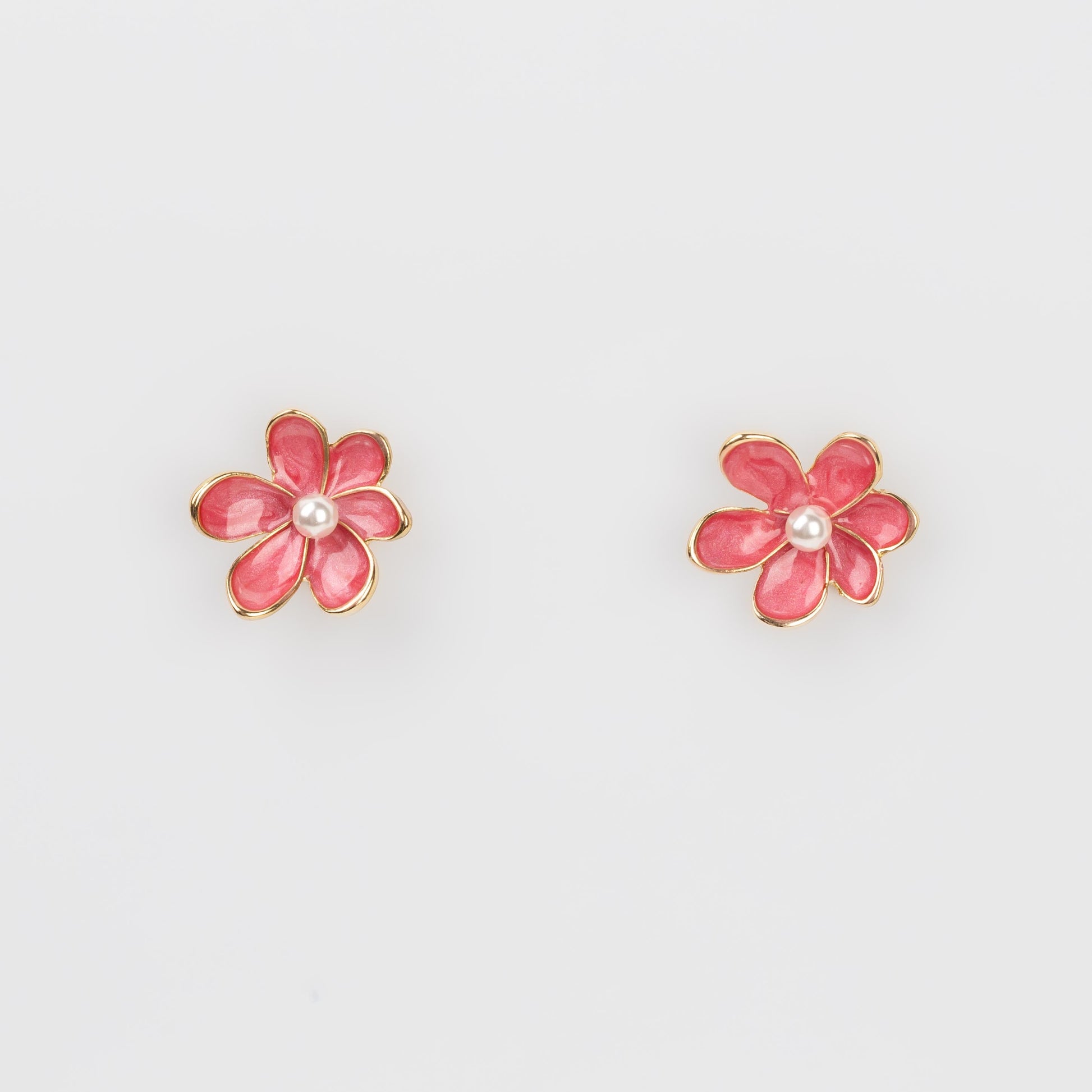 Cercei glossy flori suave cu perle, set 3 - Spring Mix