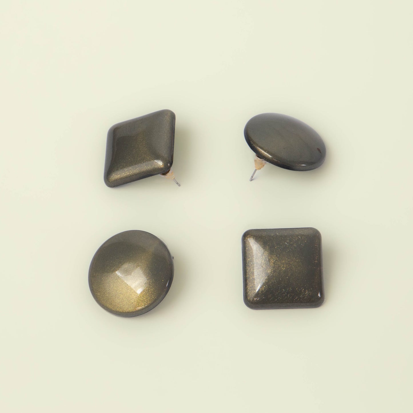 Cercei glossy glitter, set 2 - Gri
