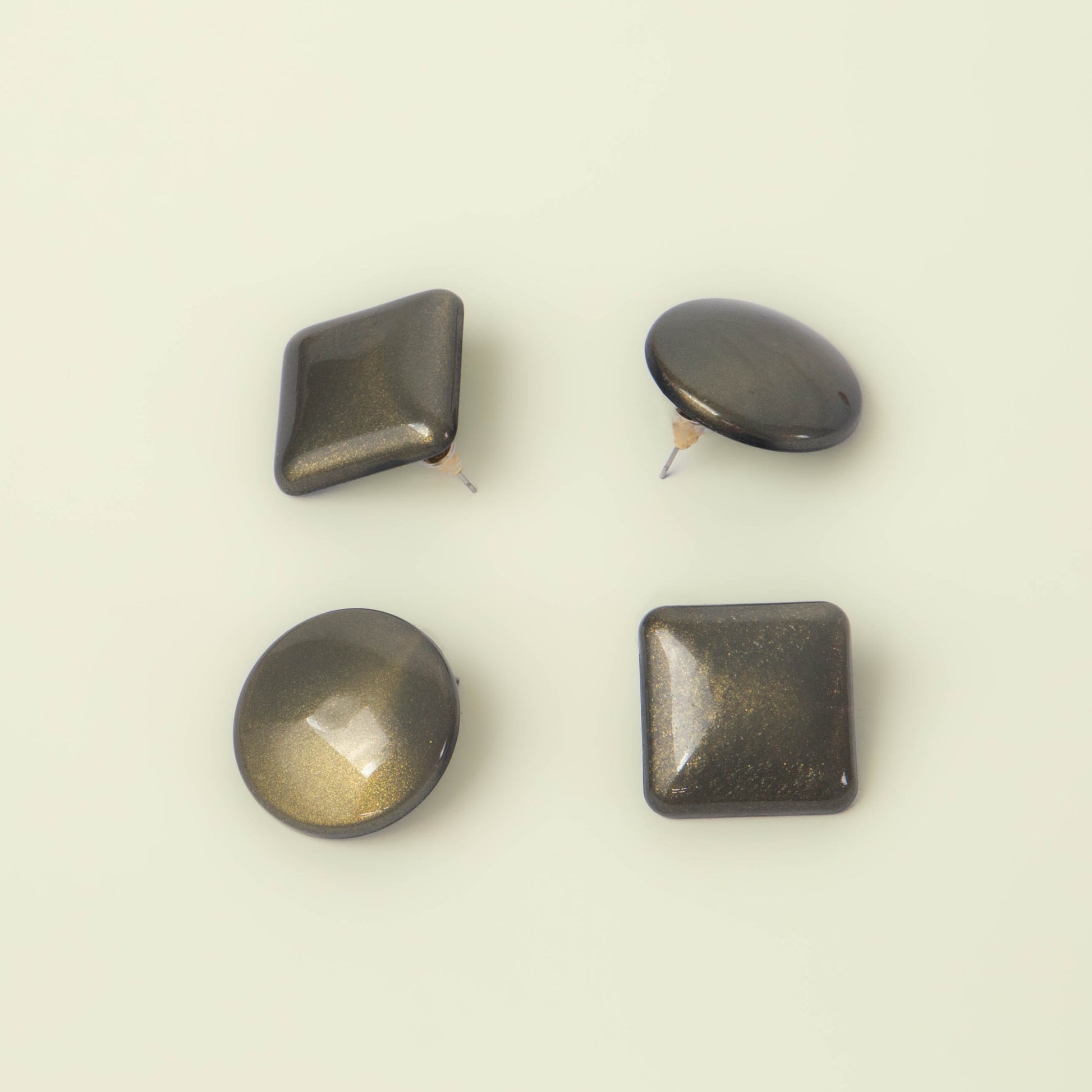 Cercei glossy glitter, set 2 - Gri