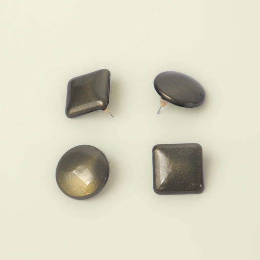 Cercei glossy glitter, set 2 - Gri