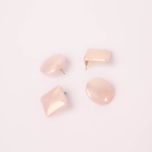 Cercei glossy glitter, set 2 - Roz
