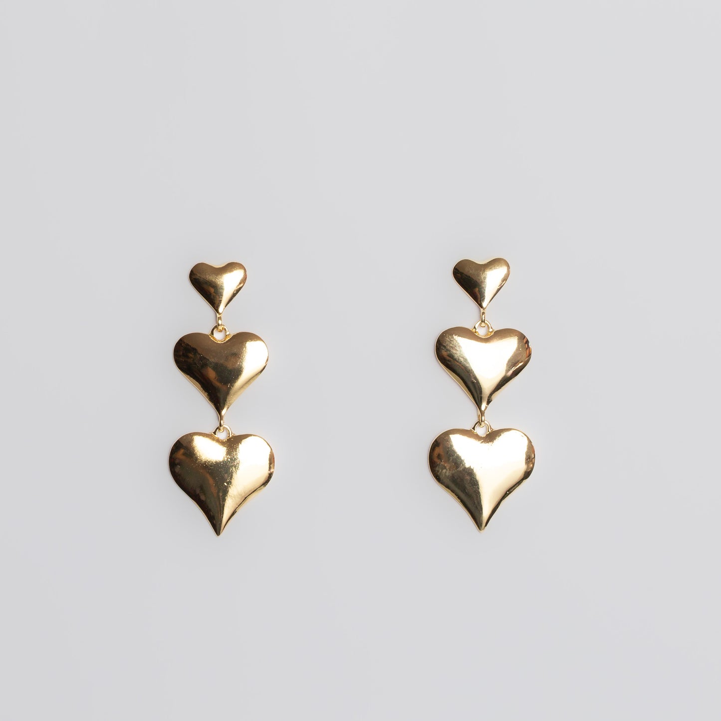 Cercei glossy hearts mix  - Auriu