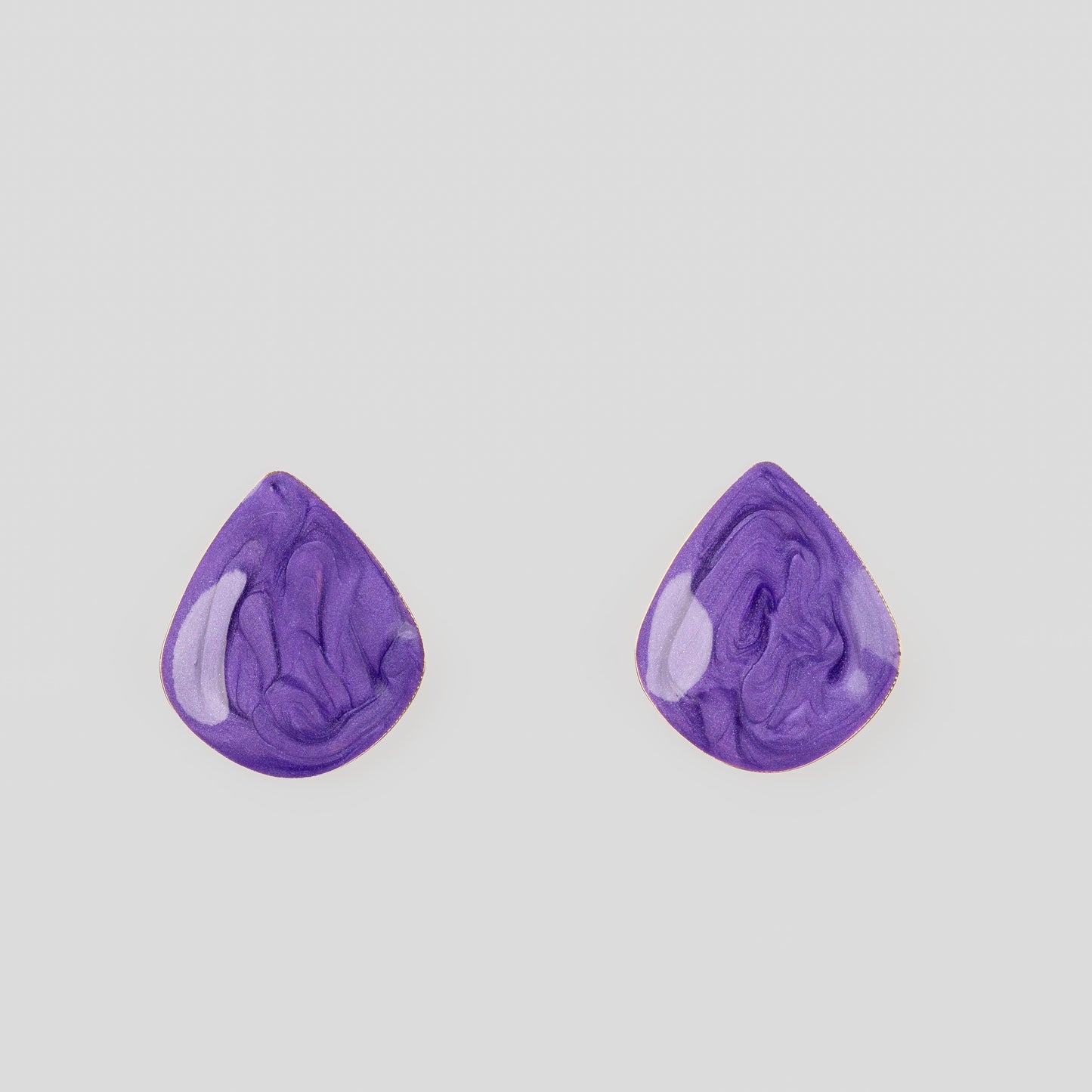 Cercei glossy romb și petale, set 2 - Maro