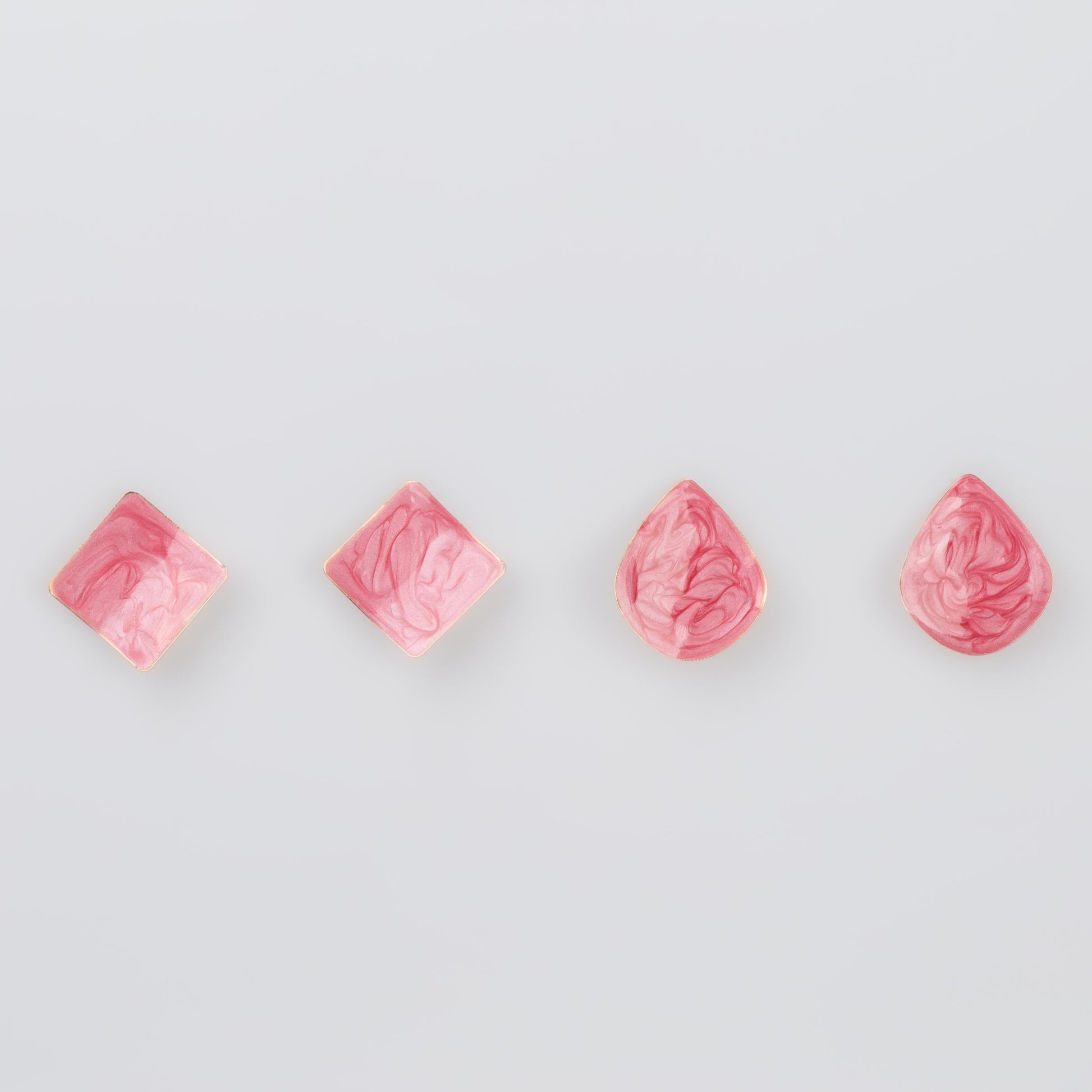 Cercei glossy romb și petale, set 2 - Rosso