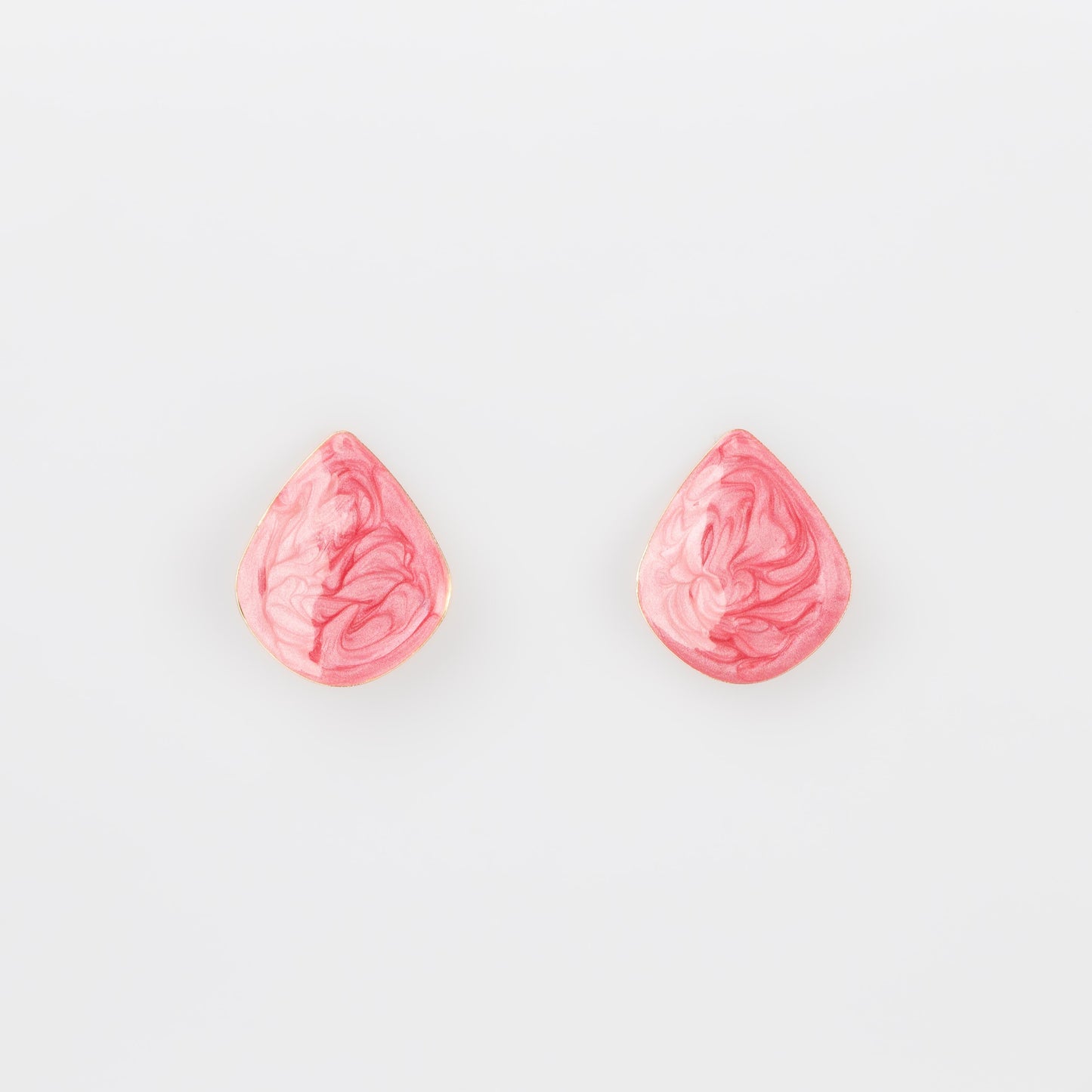 Cercei glossy romb și petale, set 2 - Rosso