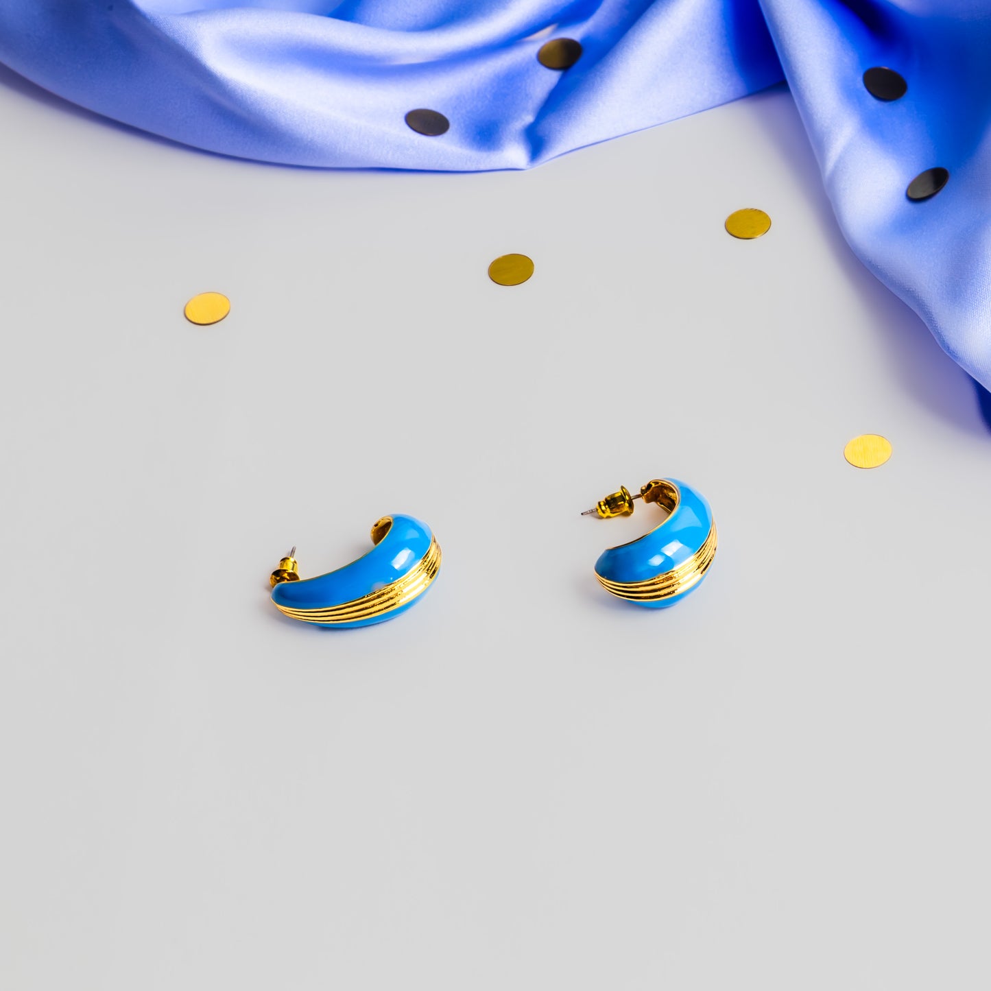 Cercei golden drop  - Albastru