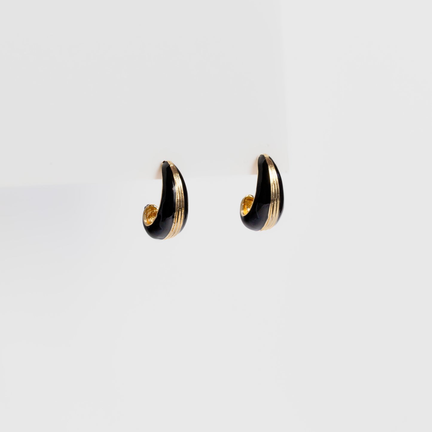 Cercei golden drop  - Negru