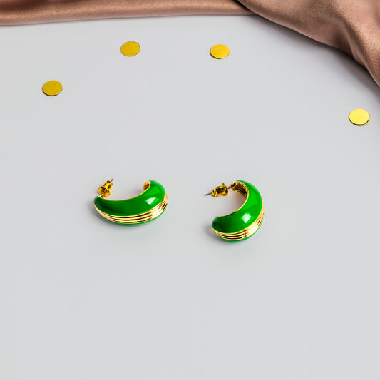 Cercei golden drop  - Verde