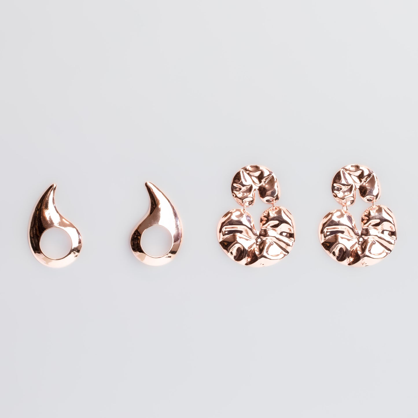 Cercei inca chic ușori, set 2 - Rose Gold