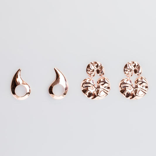 Cercei inca chic ușori, set 2 - Rose Gold