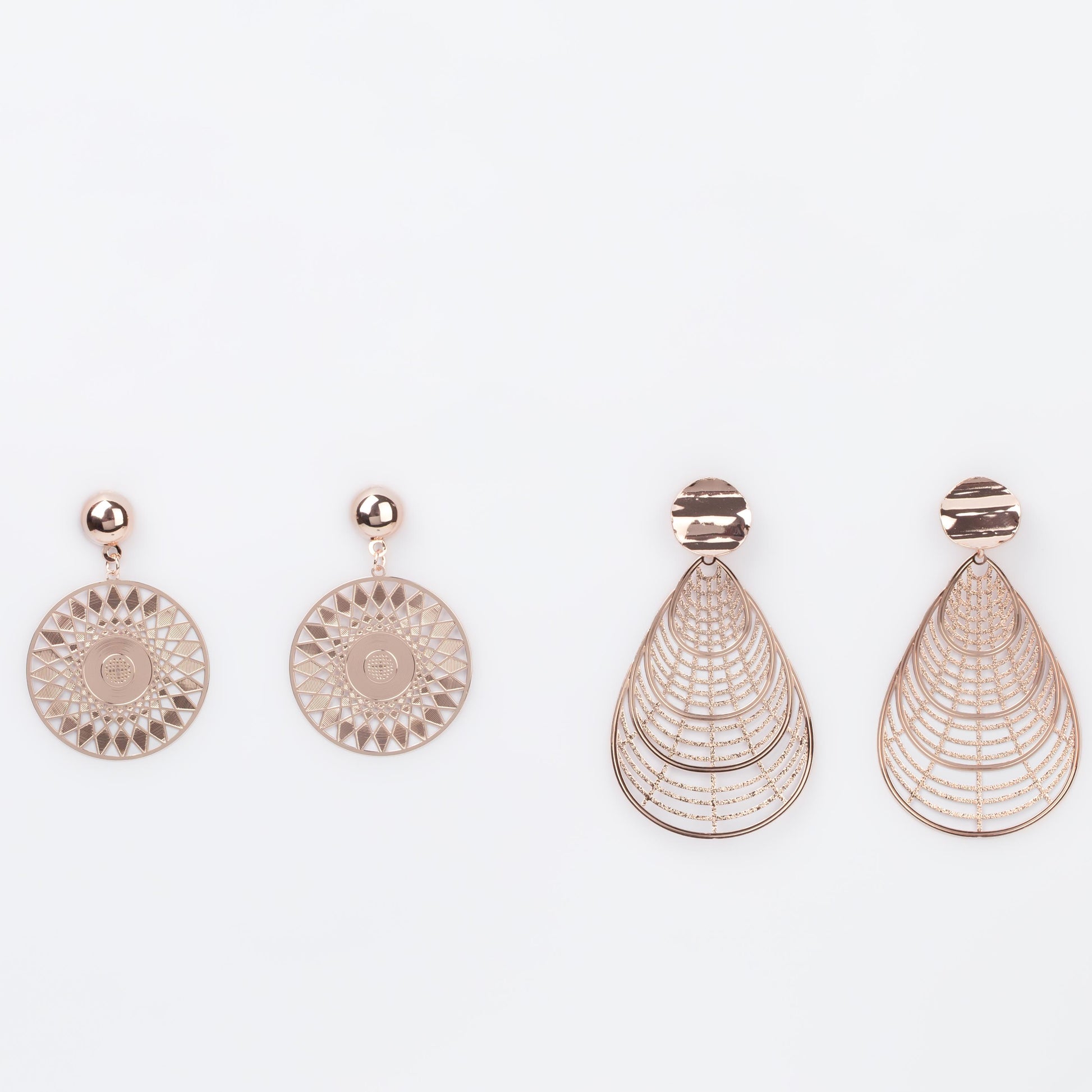 Cercei kronos ușori, set 2 - Rose Gold