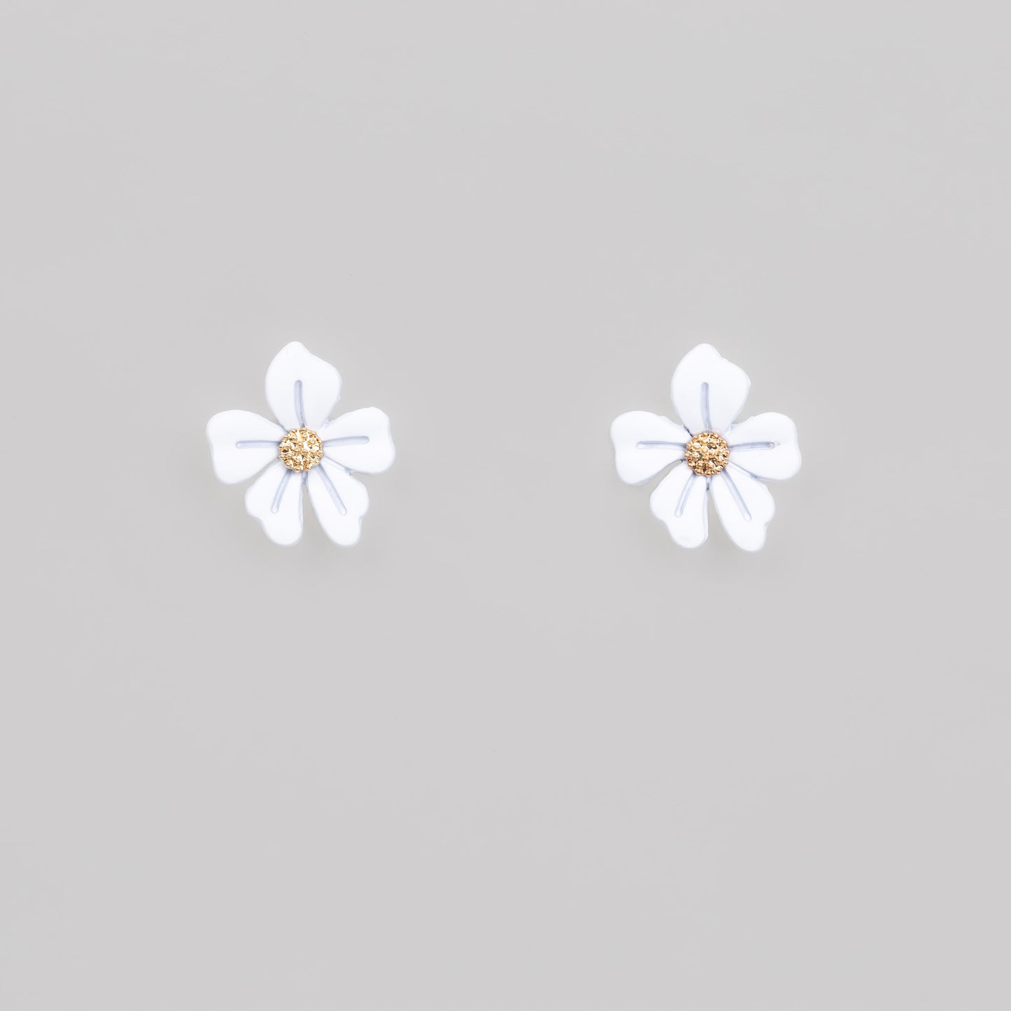 Cercei lovely flower cu textură de silicon - Alb