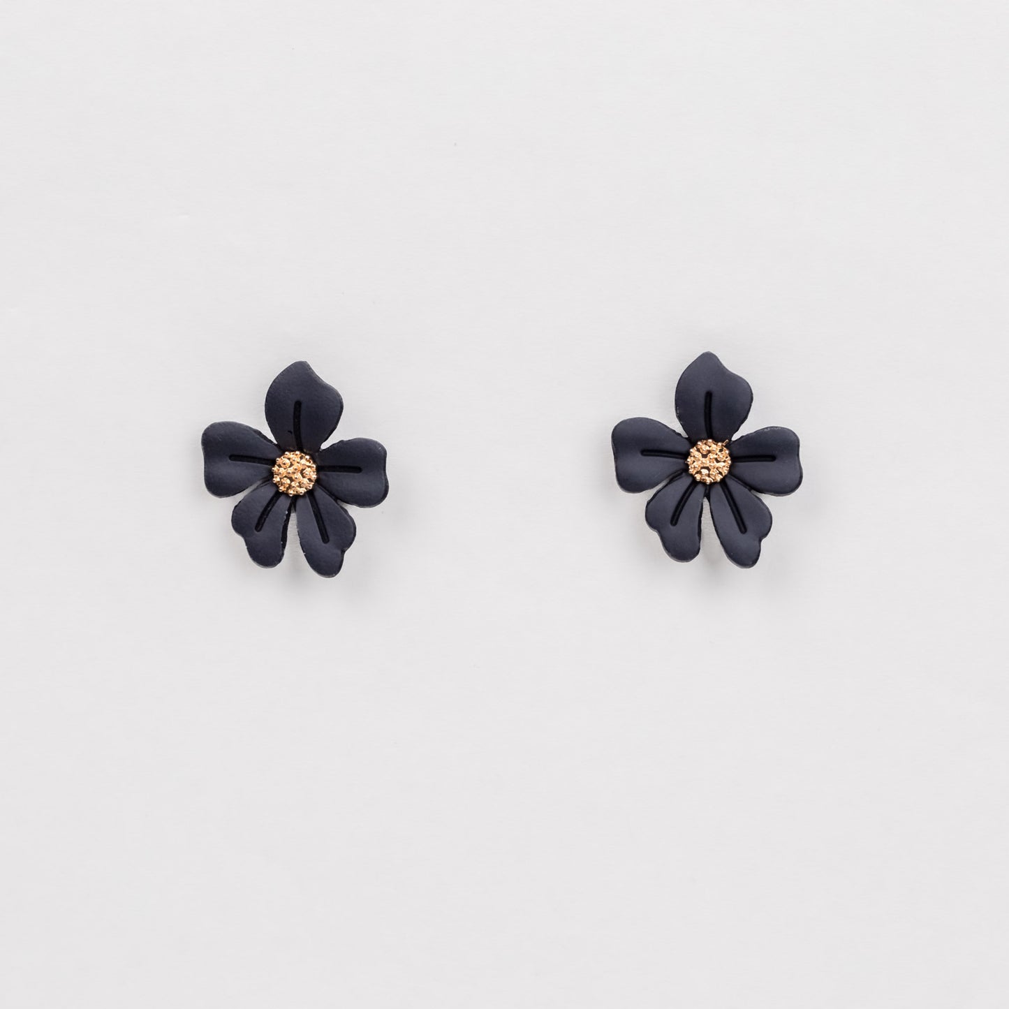 Cercei lovely flower cu textură de silicon - Negru