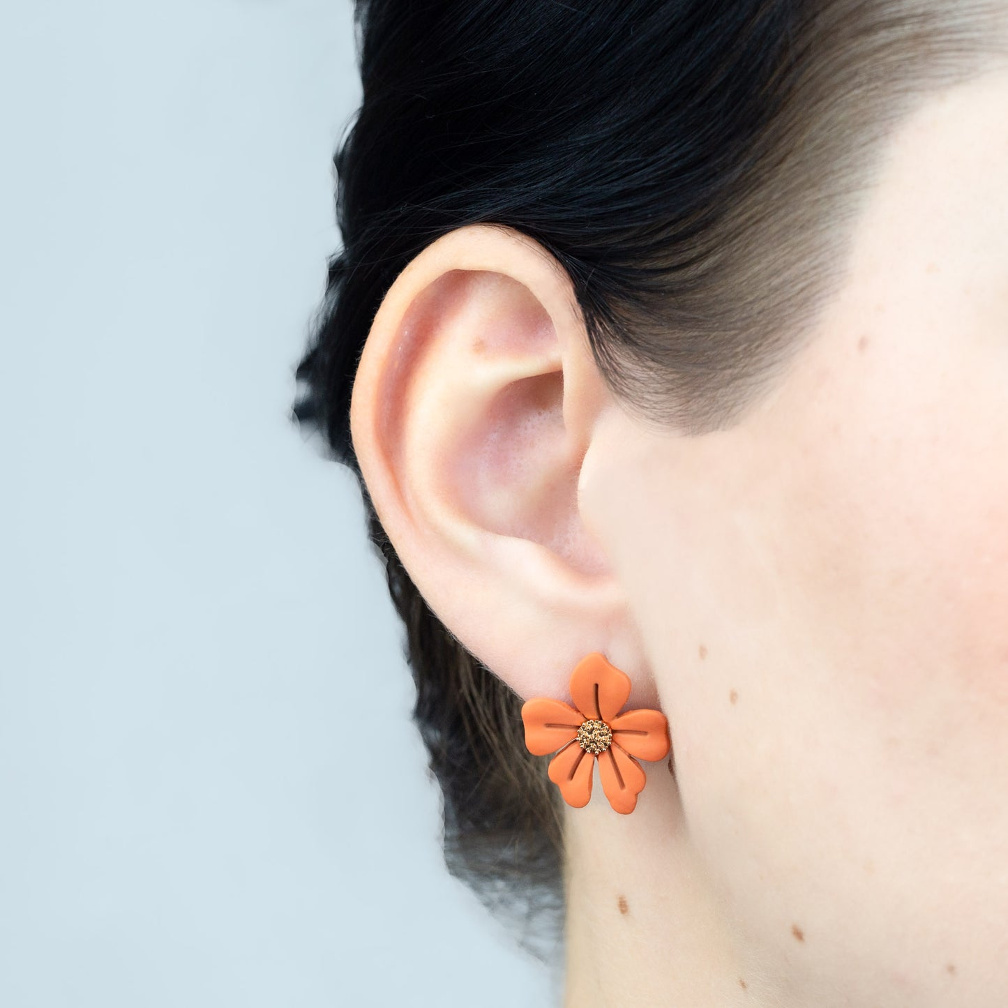 Cercei lovely flower cu textură de silicon - Portocaliu