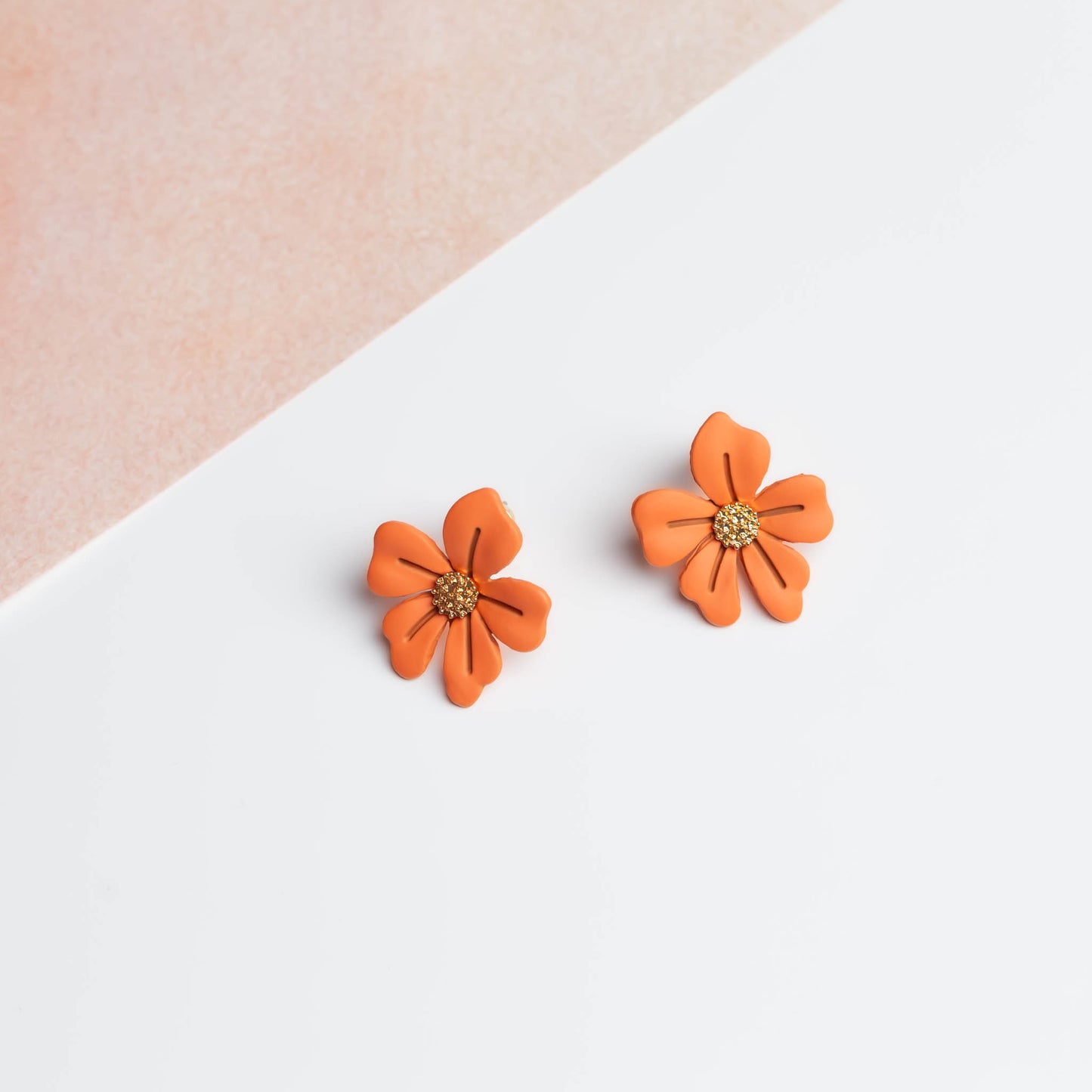 Cercei lovely flower cu textură de silicon - Portocaliu