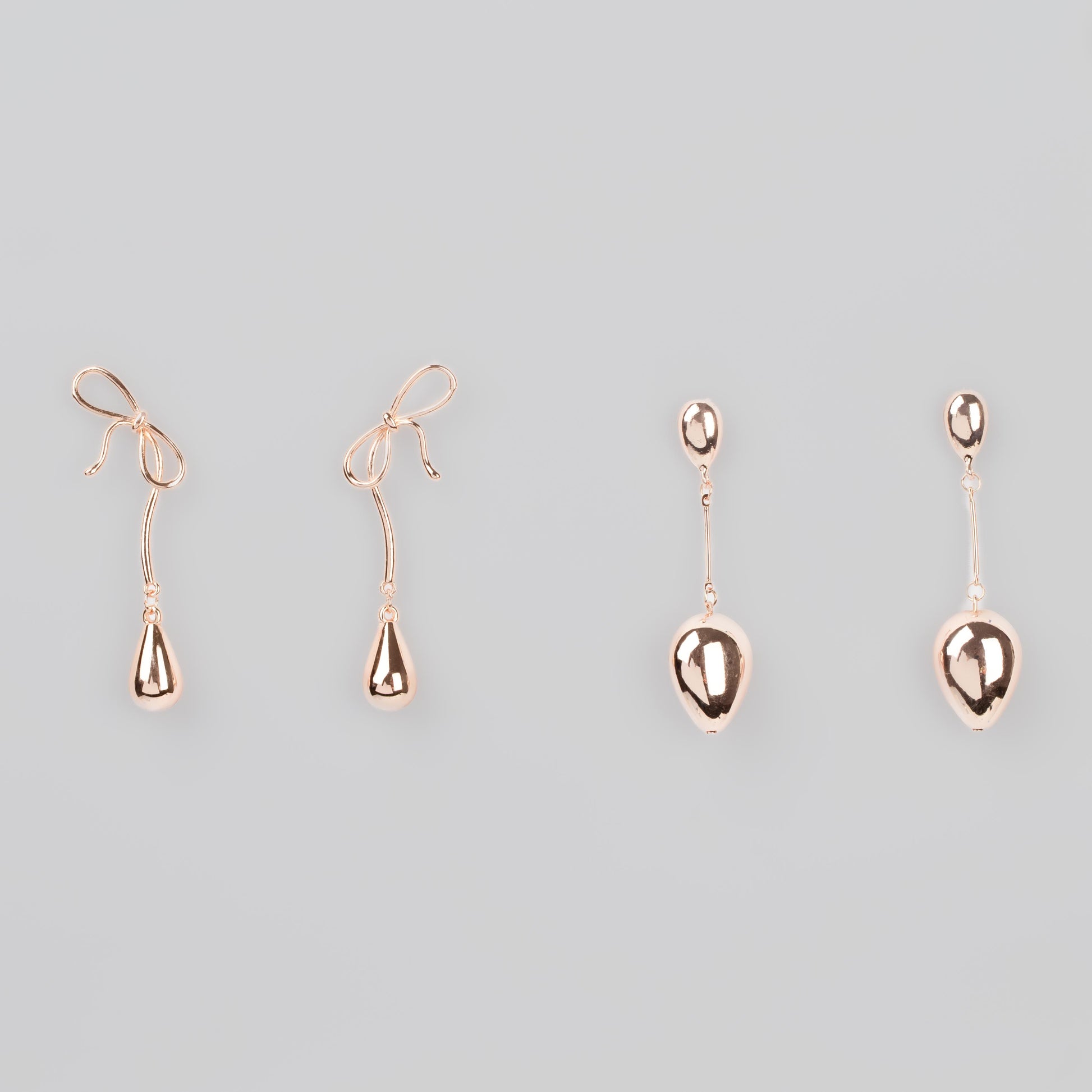 Cercei lungi delicate feel, set 2 - Rose Gold