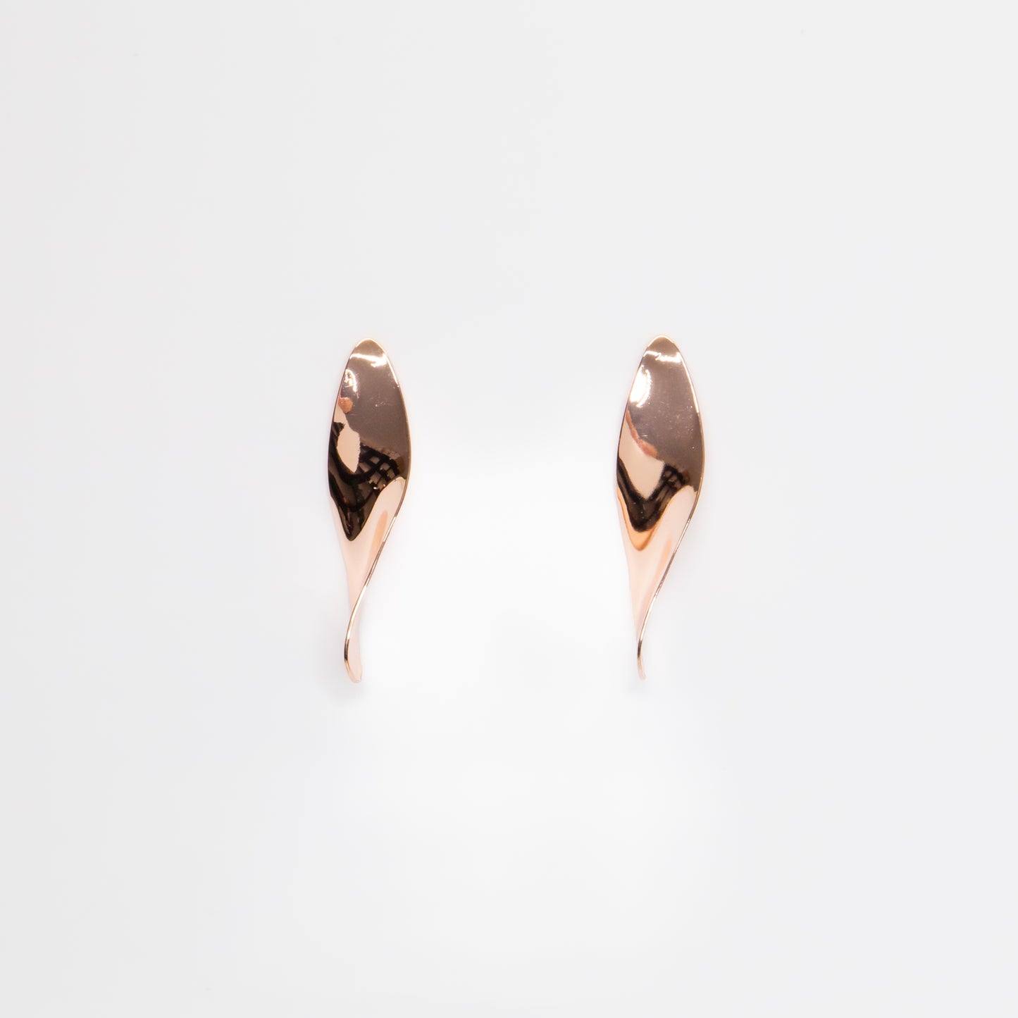 Cercei lungi metalici Spiral Fantasy - Rose Gold