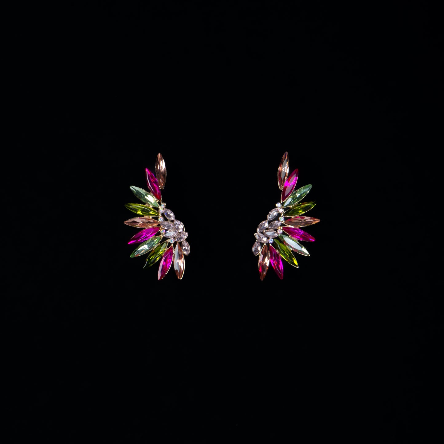 Cercei mari eleganți cu pietre de impact, Luminous Harmony - Multicolor