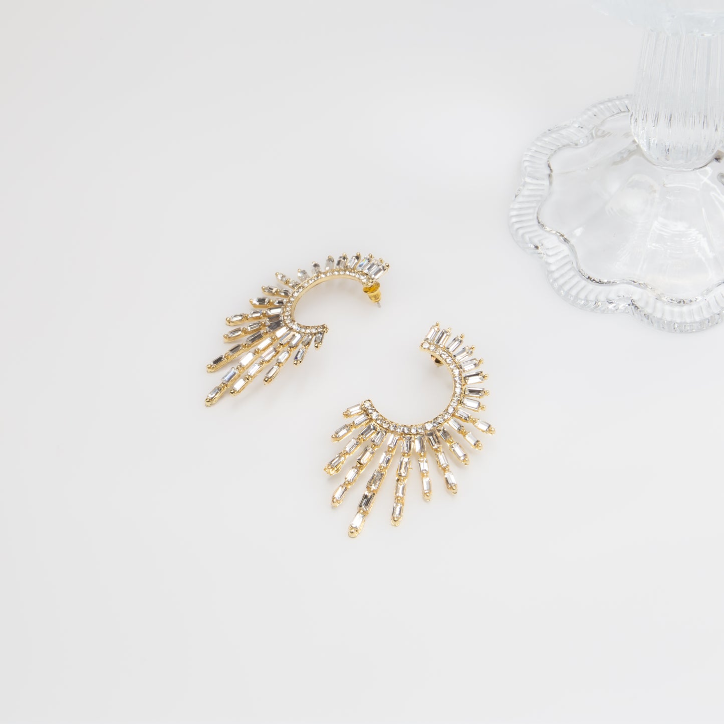 Cercei mari eleganți cu pietre rafinate, Solaris - Strălucitor