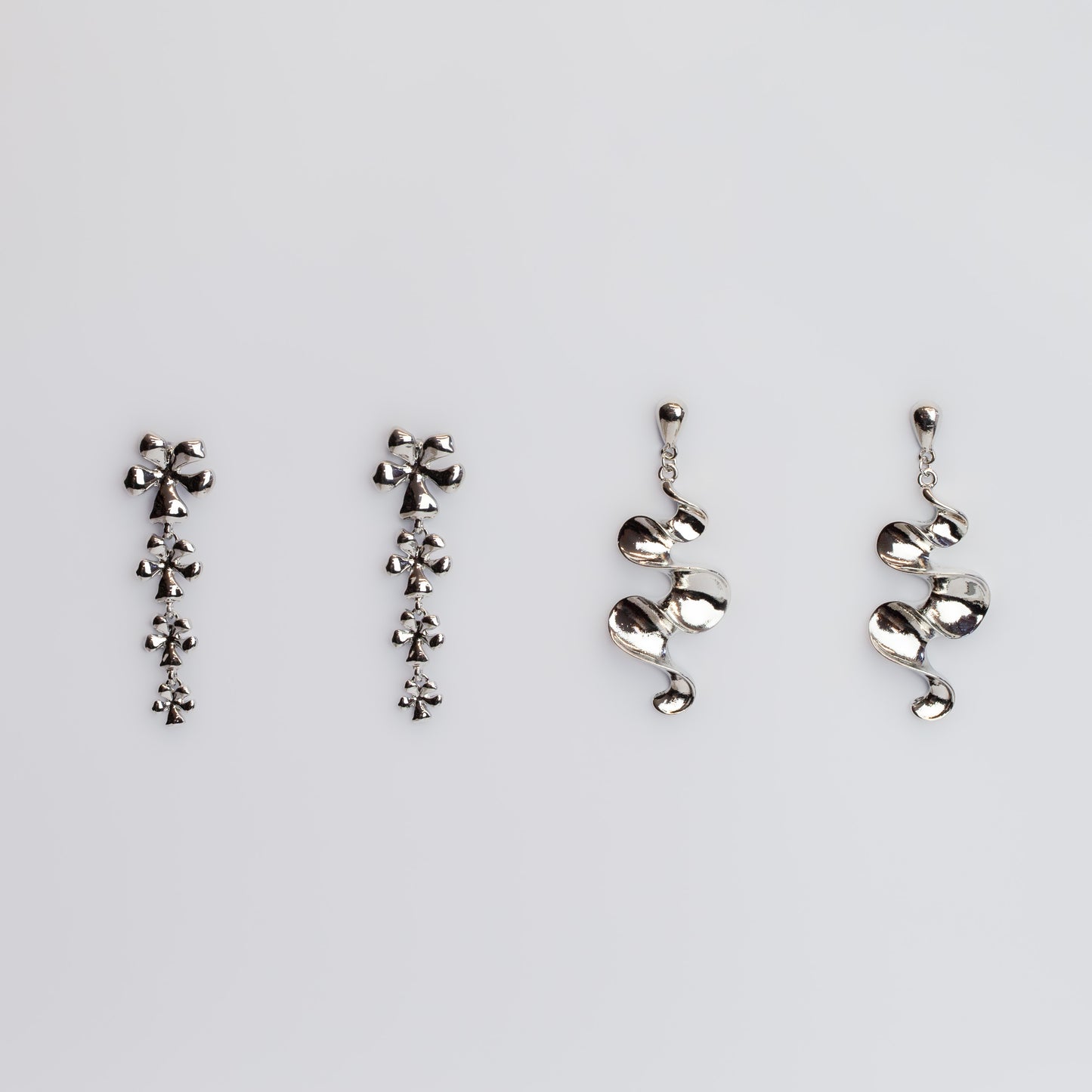 Cercei metalici Eden, set 2 - Argintiu