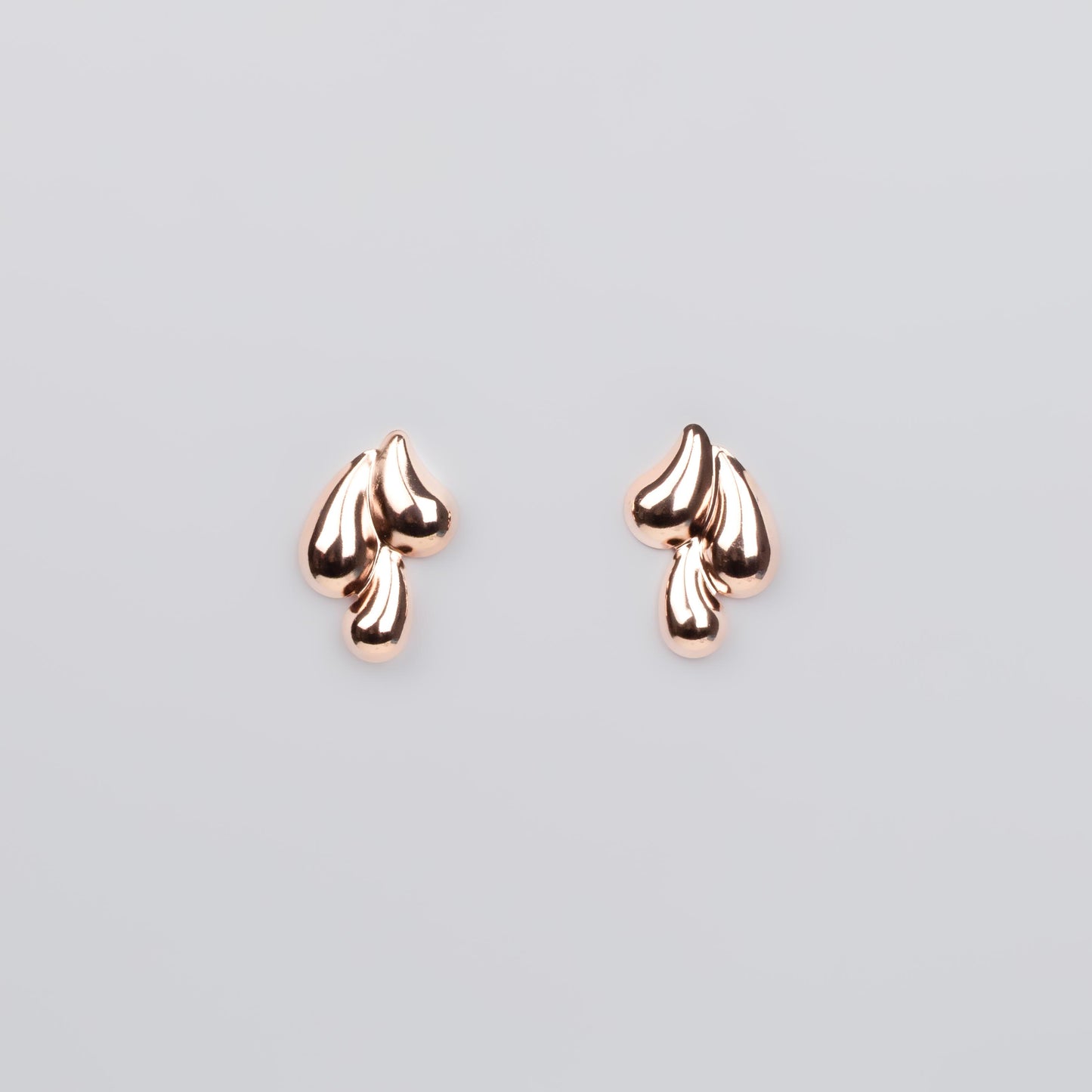 Cercei metalici fluid chic, set 2 - Rose Gold