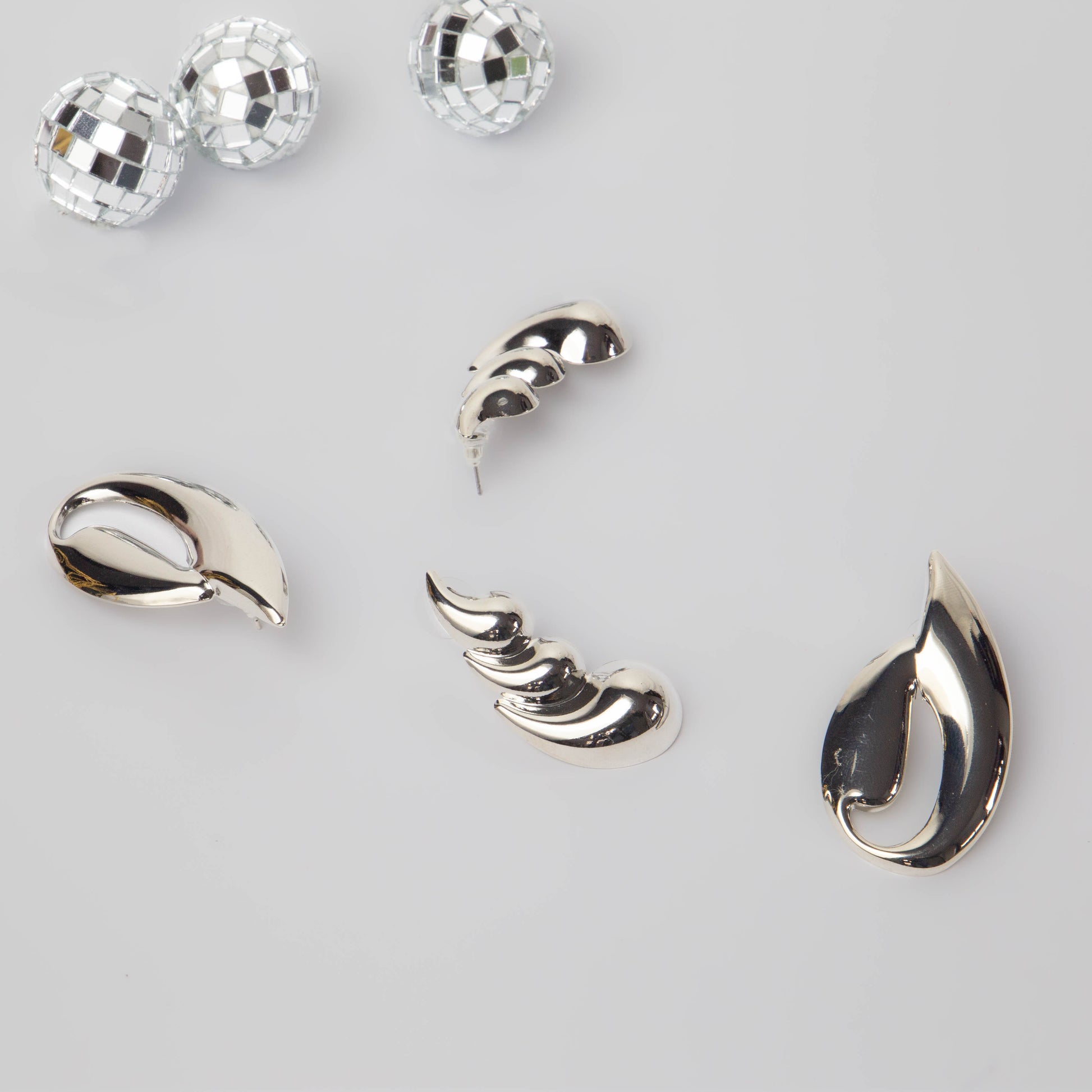 Cercei metalici galaxy chic, set 2 - Argintiu