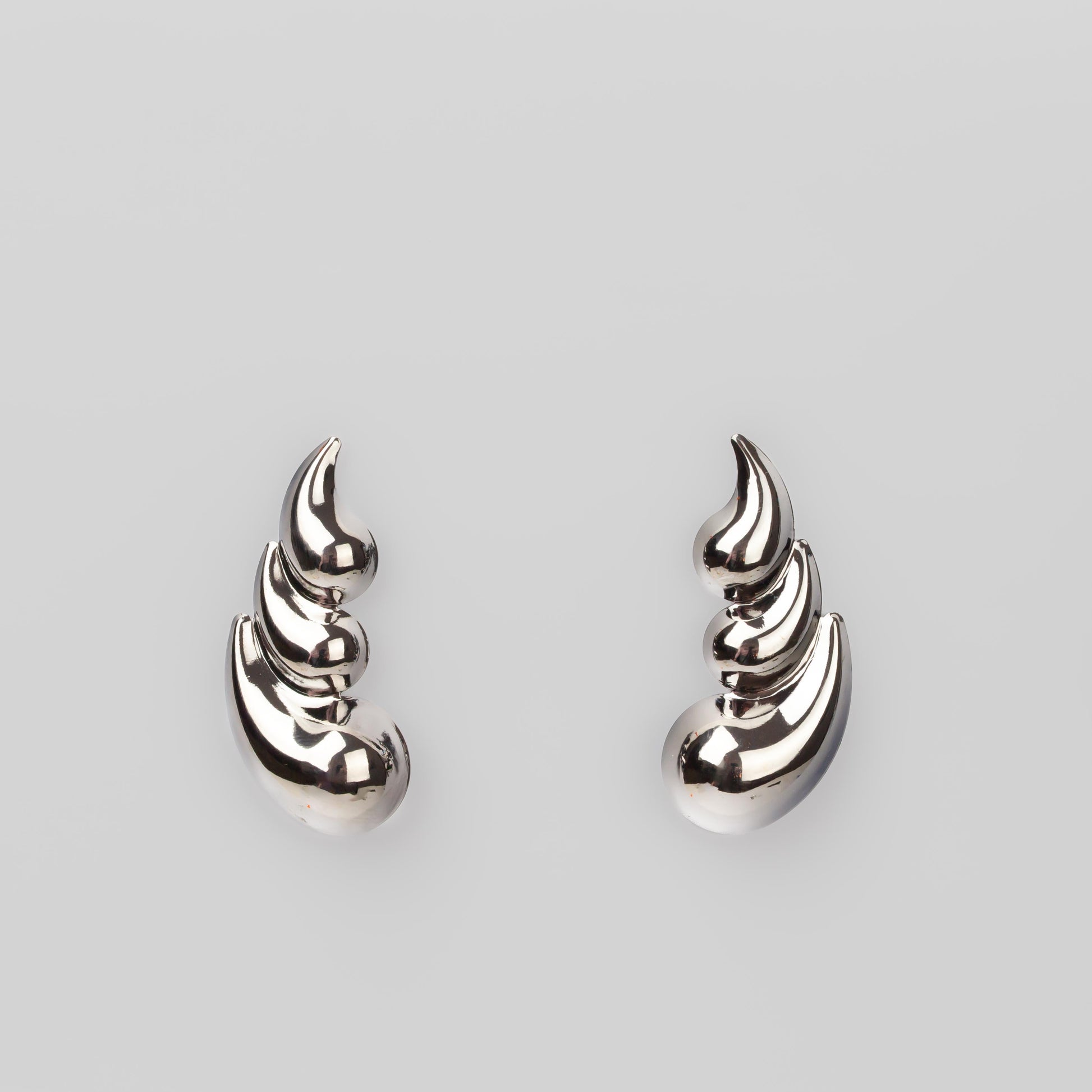 Cercei metalici galaxy chic, set 2 - Gri Antracit
