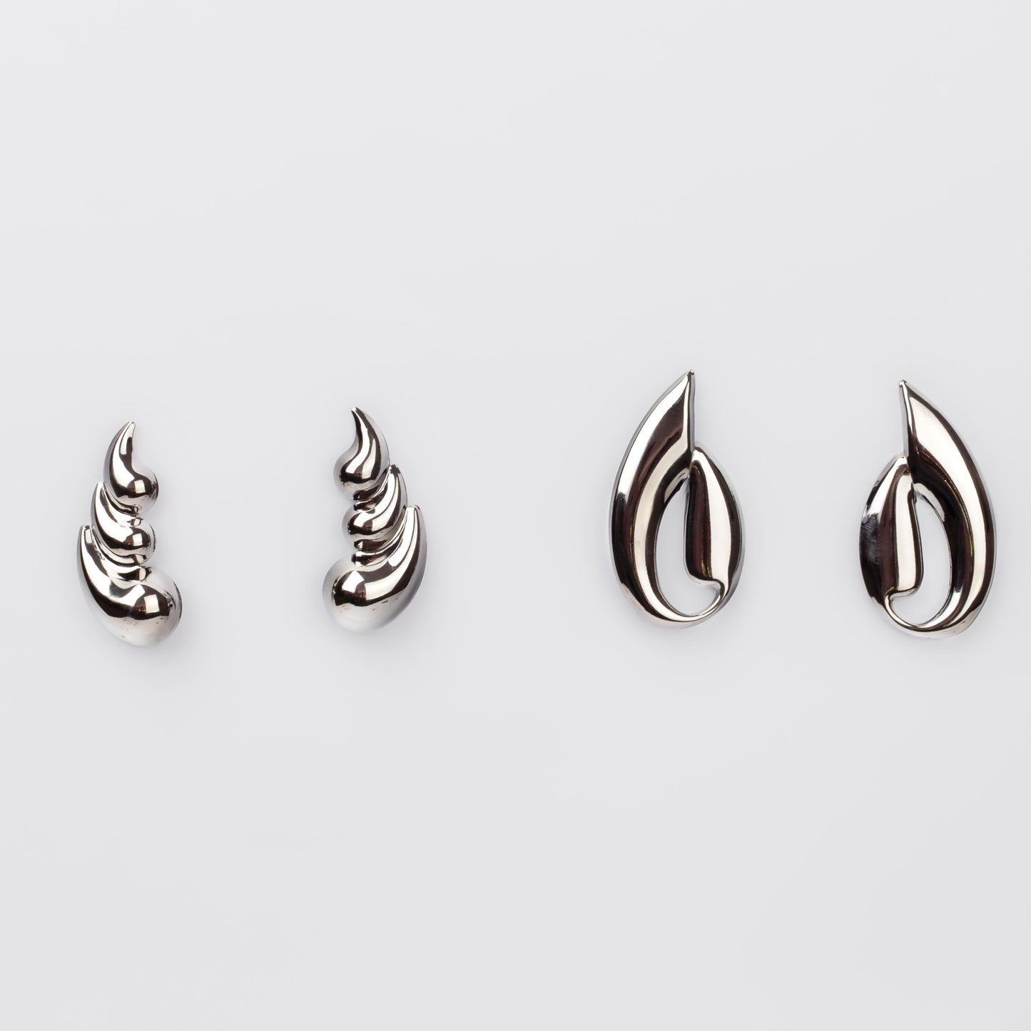 Cercei metalici galaxy chic, set 2 - Gri Antracit