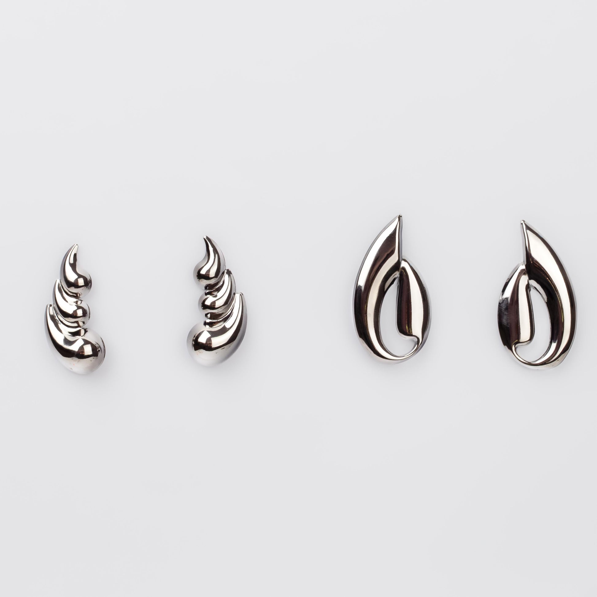 Cercei metalici galaxy chic, set 2 - Gri Antracit
