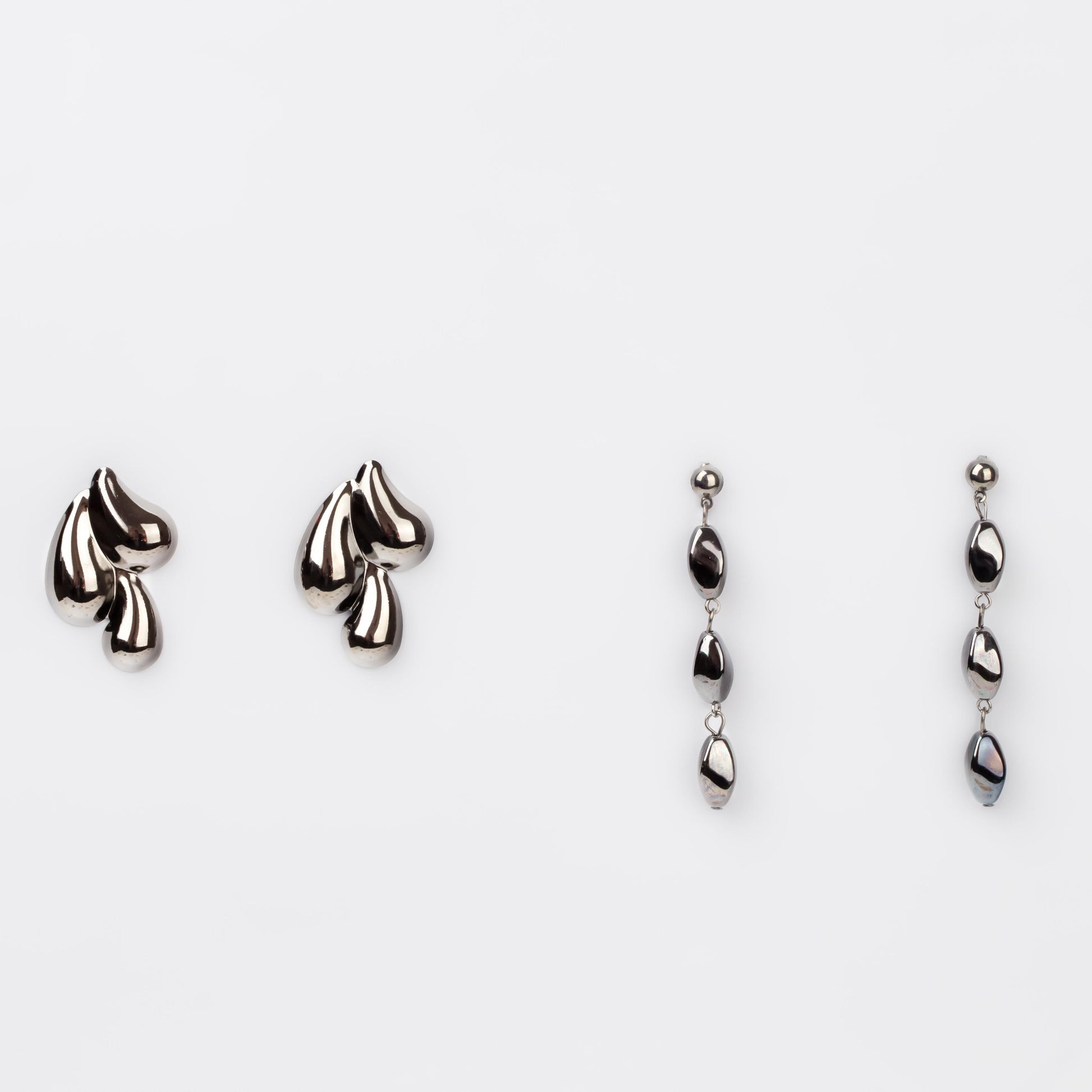 Cercei metalici infinity, set 2 - Gri Antracit