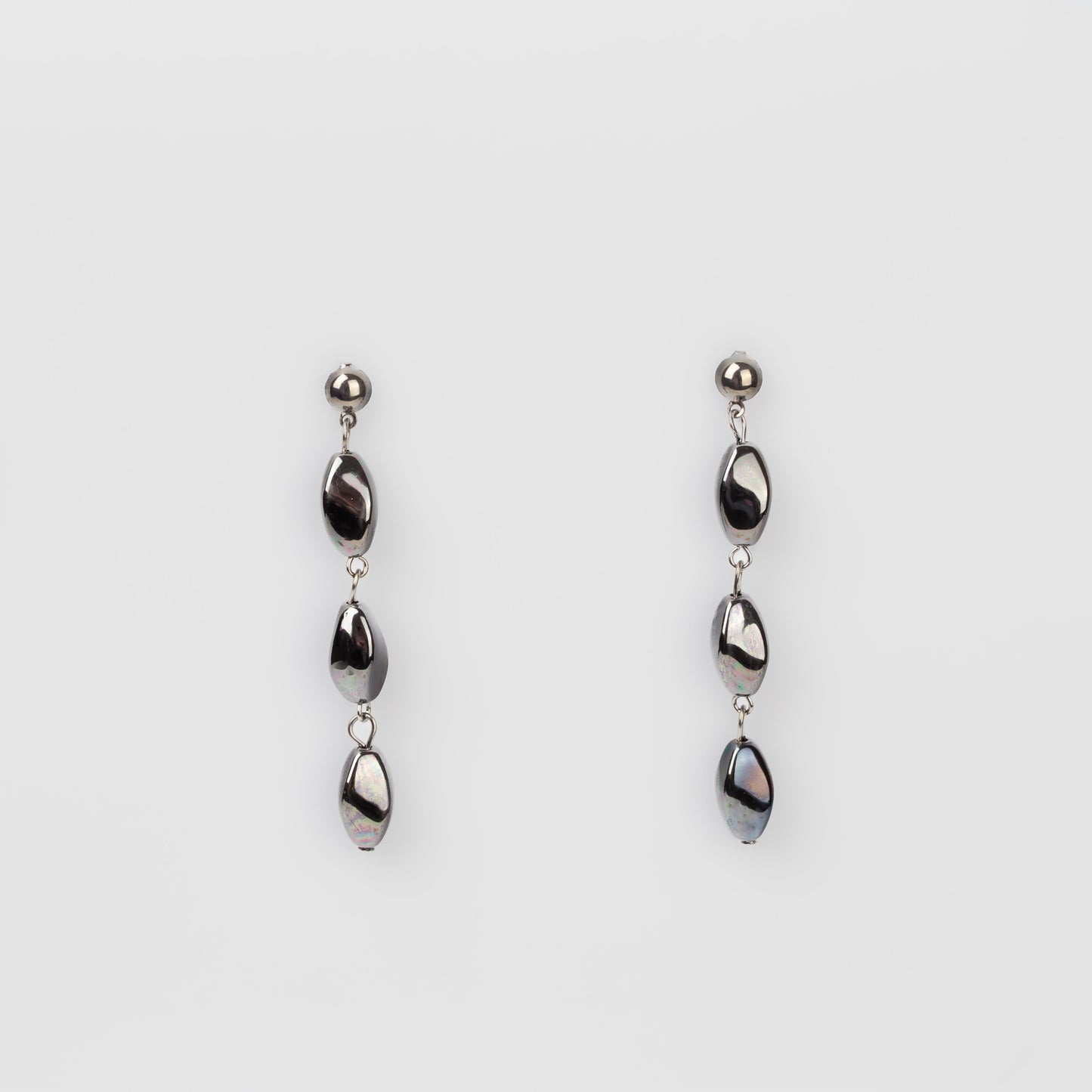Cercei metalici infinity, set 2 - Gri Antracit