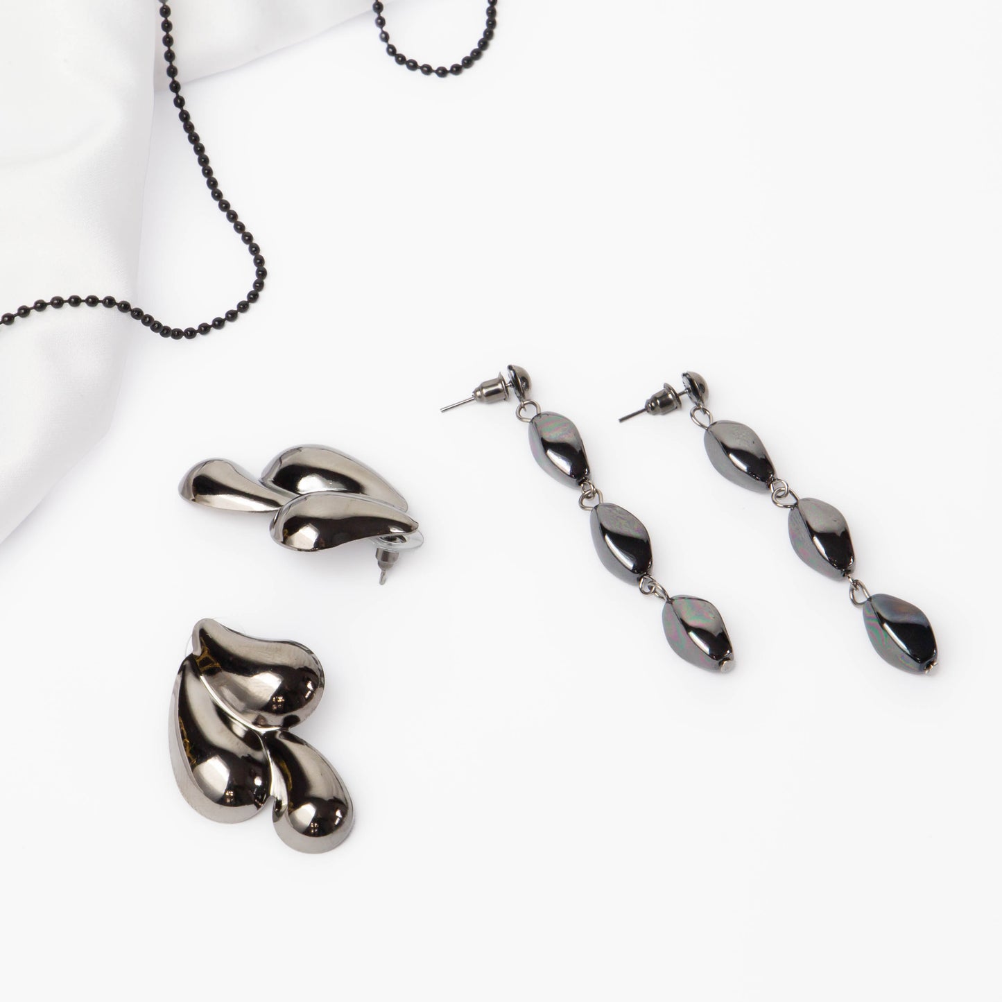 Cercei metalici infinity, set 2 - Gri Antracit